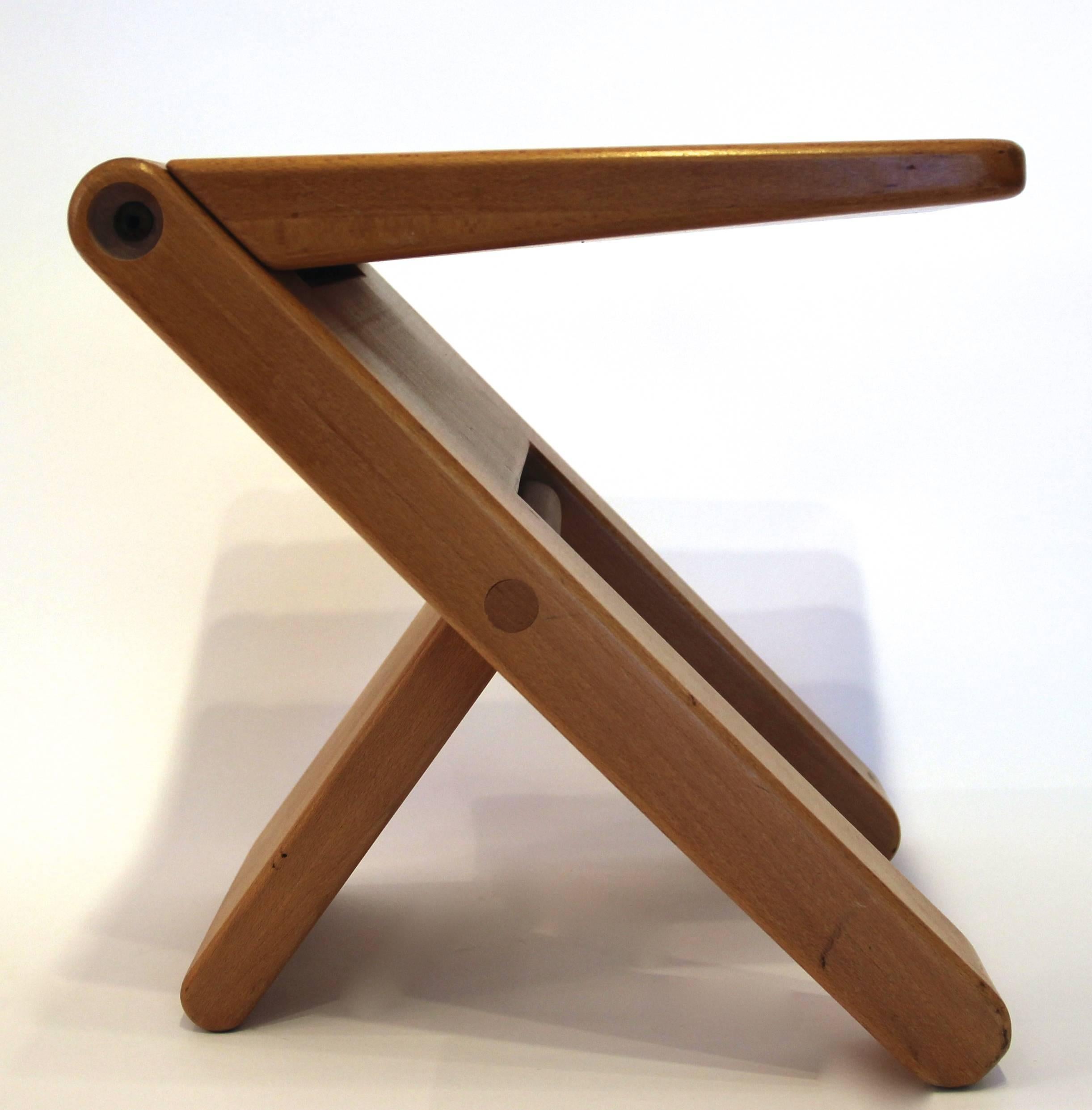 Mid-Century Modern Marcel Ramond (1935) stool, beech, Form Design edition, Circa 1979 France.