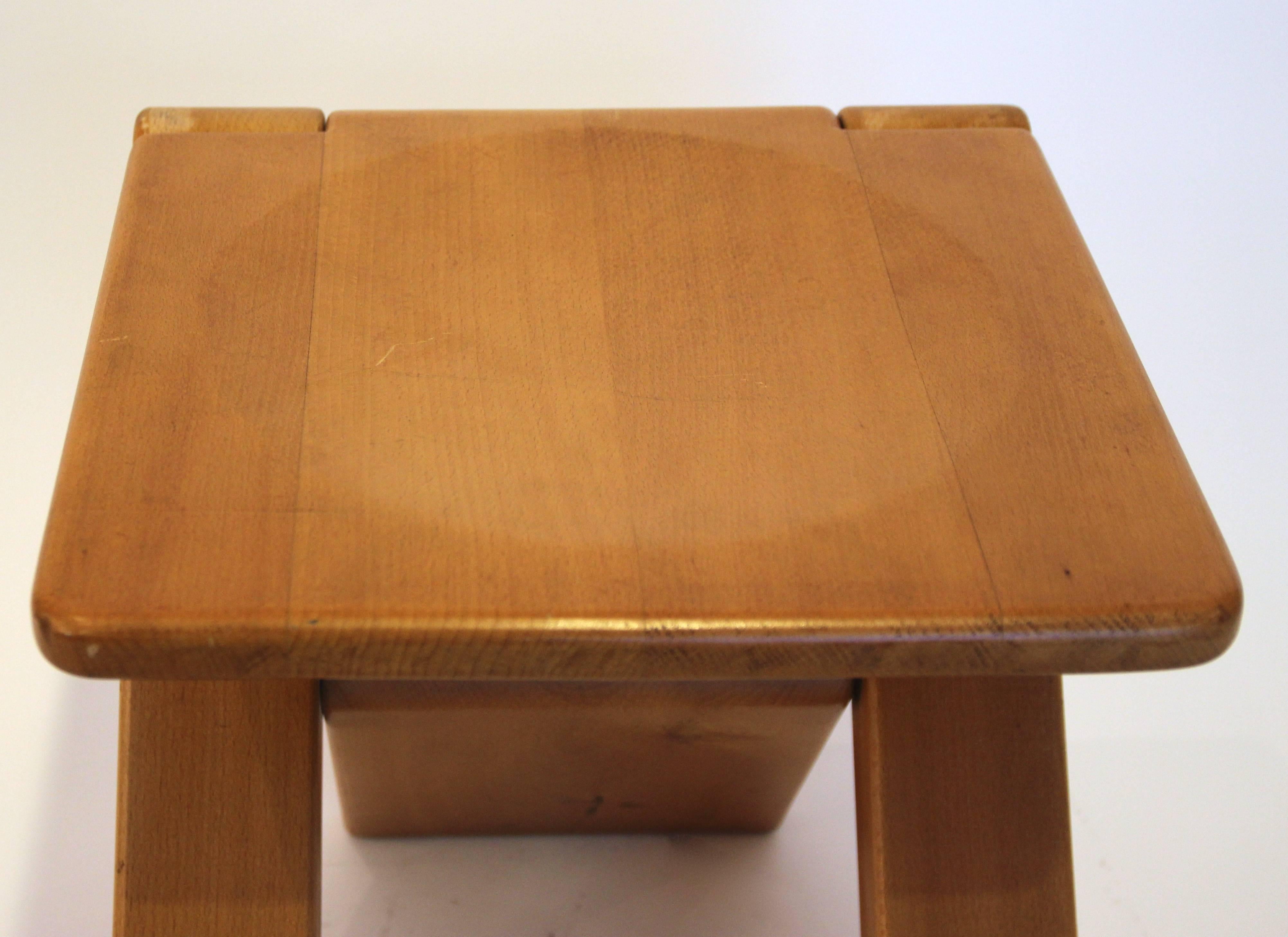 Late 20th Century Marcel Ramond (1935) stool, beech, Form Design edition, Circa 1979 France.