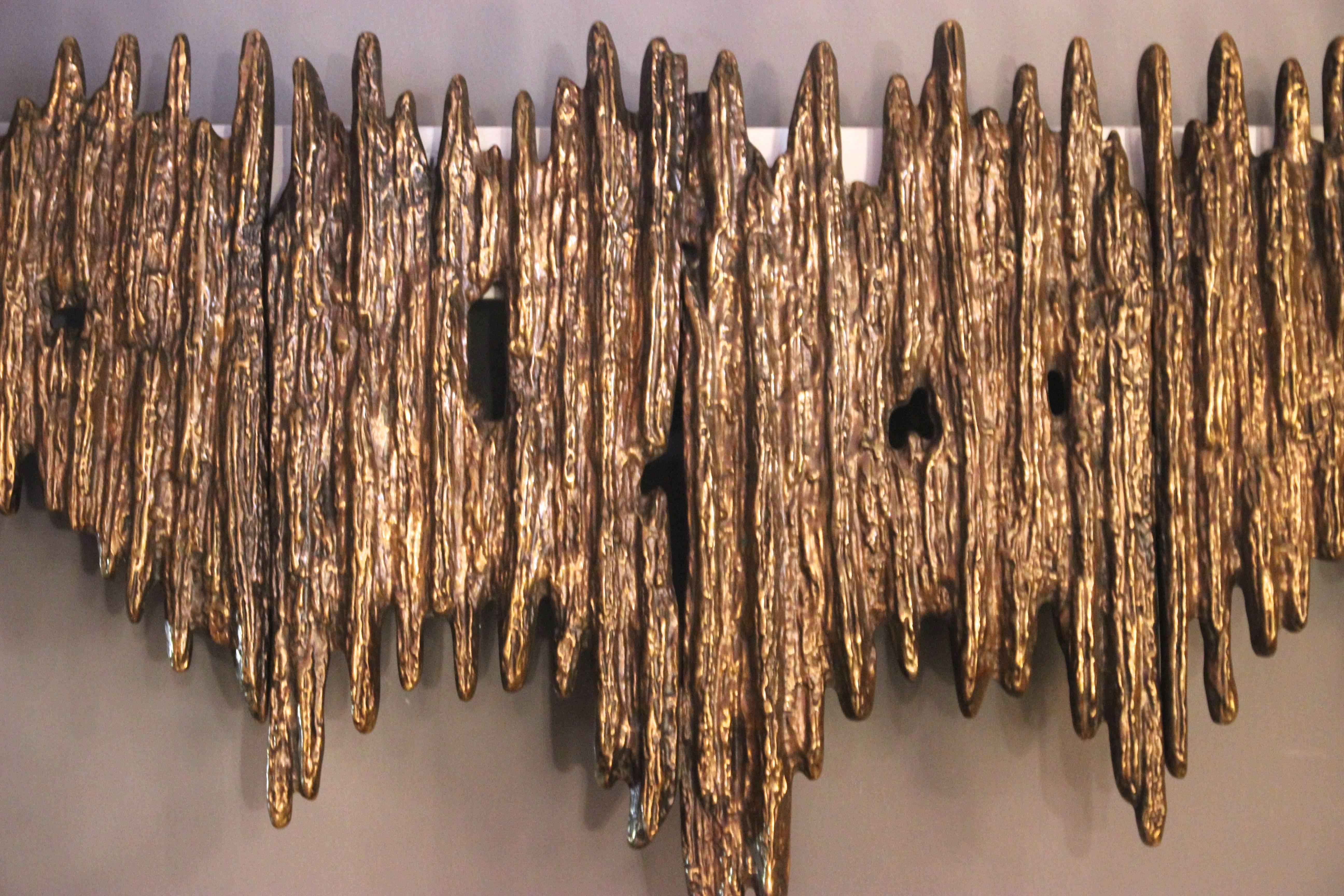 Mid-Century Modern Luciano Frigerio, Wall Sconce, Patinated bronze, Circa 1970, Italy.