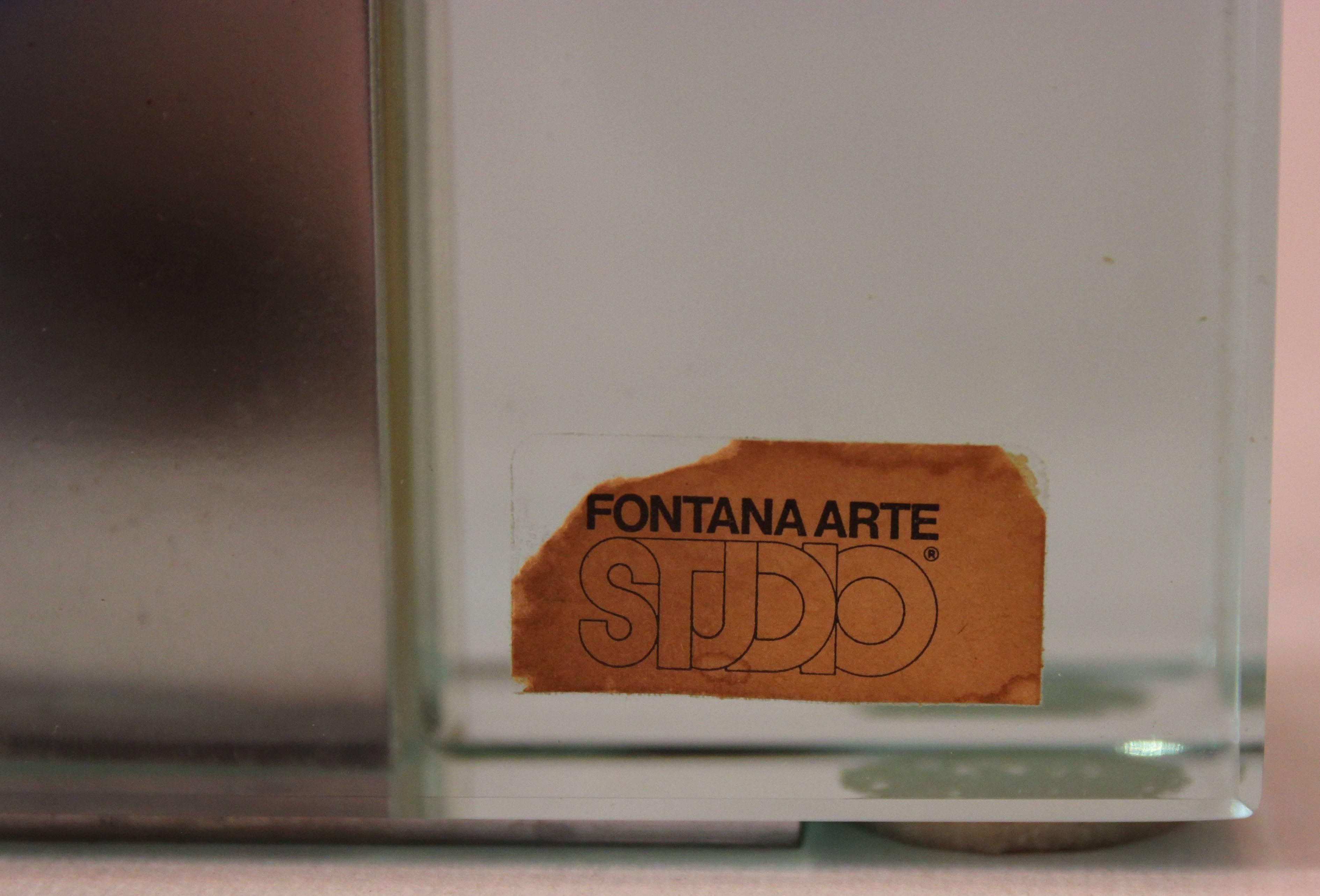 Mid-20th Century Fontana Arte, Colorful crystal vase, Production Fontana Arte, Circa 1960, Italy.