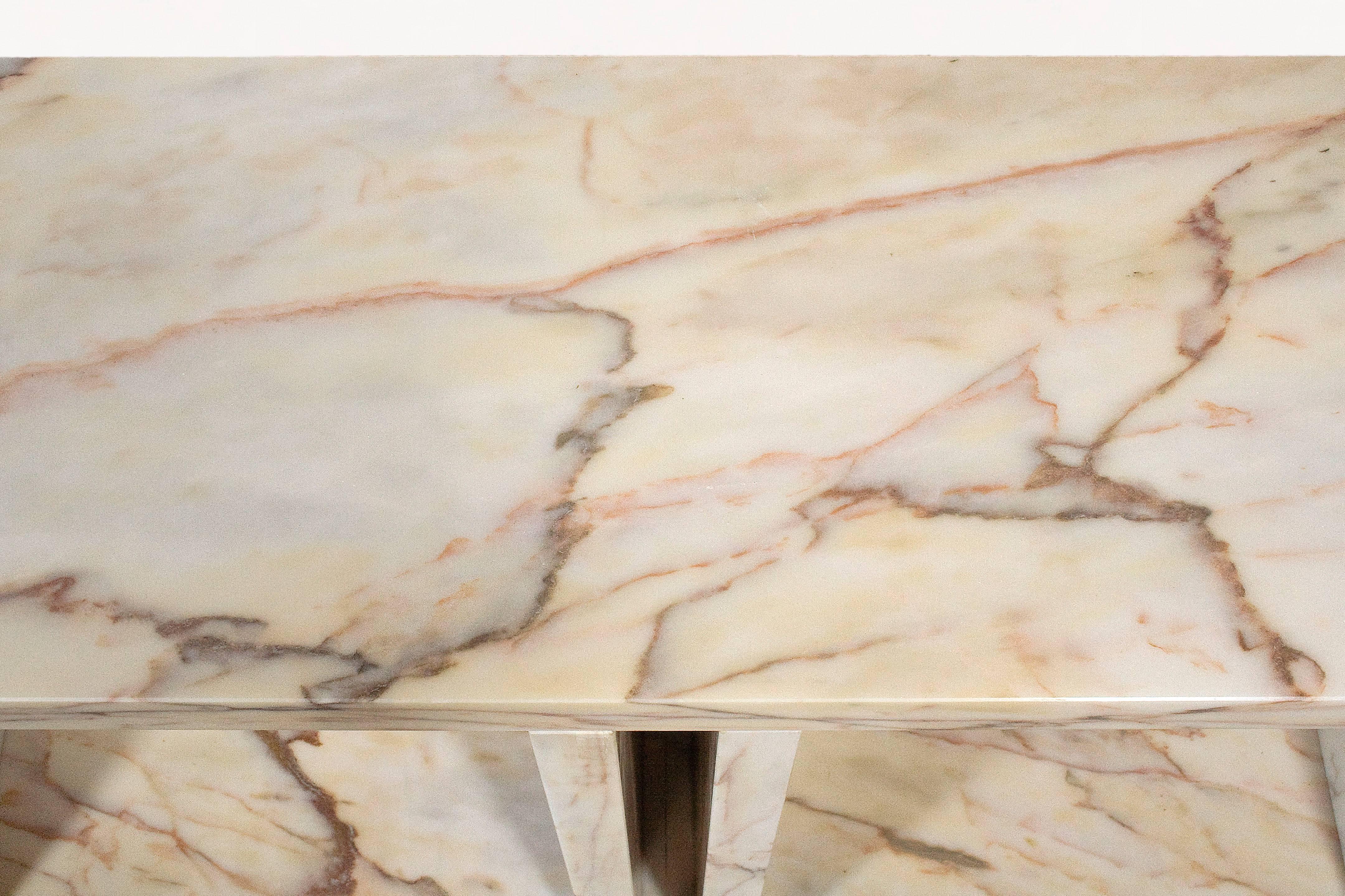 Italian Marble Console Table Made by Ettore Sottsass, Unique Piece, circa 1984