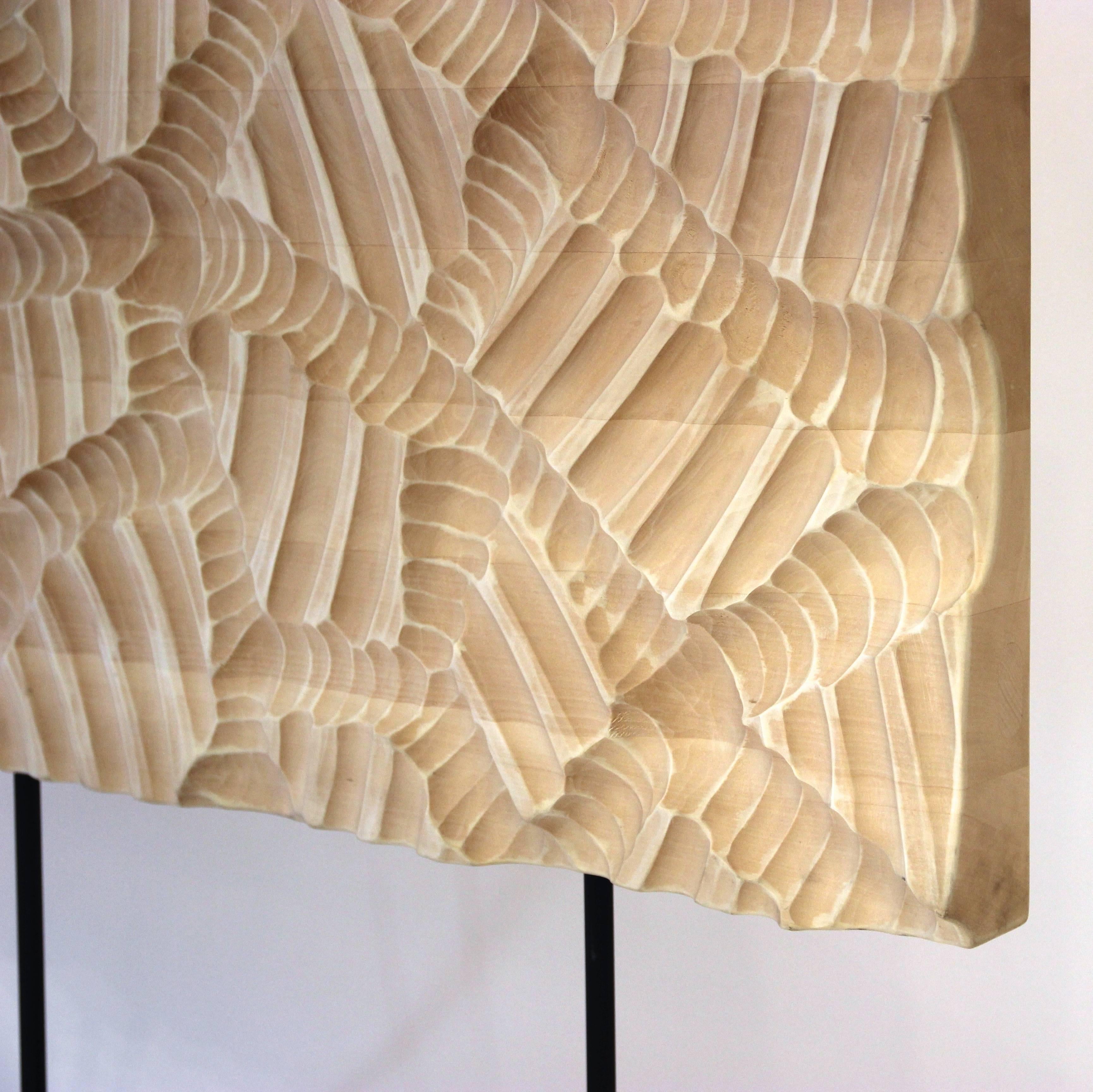 Mid-Century Modern Decorative Panel Signed Giuseppe Rivadossi, Wood, circa 2010, Italy