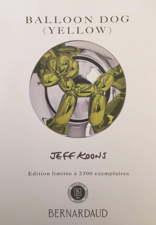 Mid-Century Modern Jeff Koons Balloon Dog Yellow, 2015, Signed and Numbered For Sale