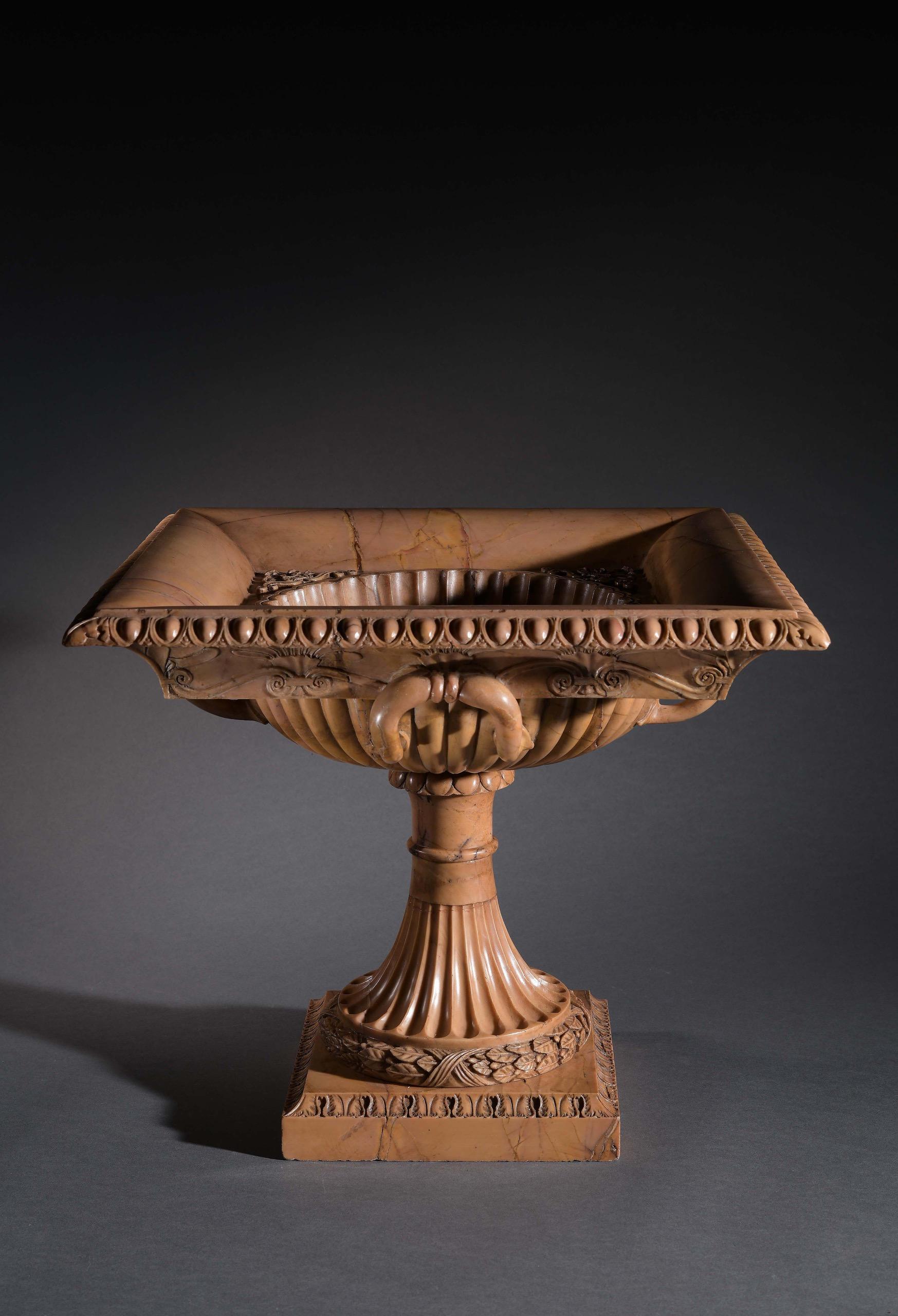 Grand Tour Attributed to Benedetto Boschetti, A superb Giallo Antico Tazza, circa 1820-1830 For Sale
