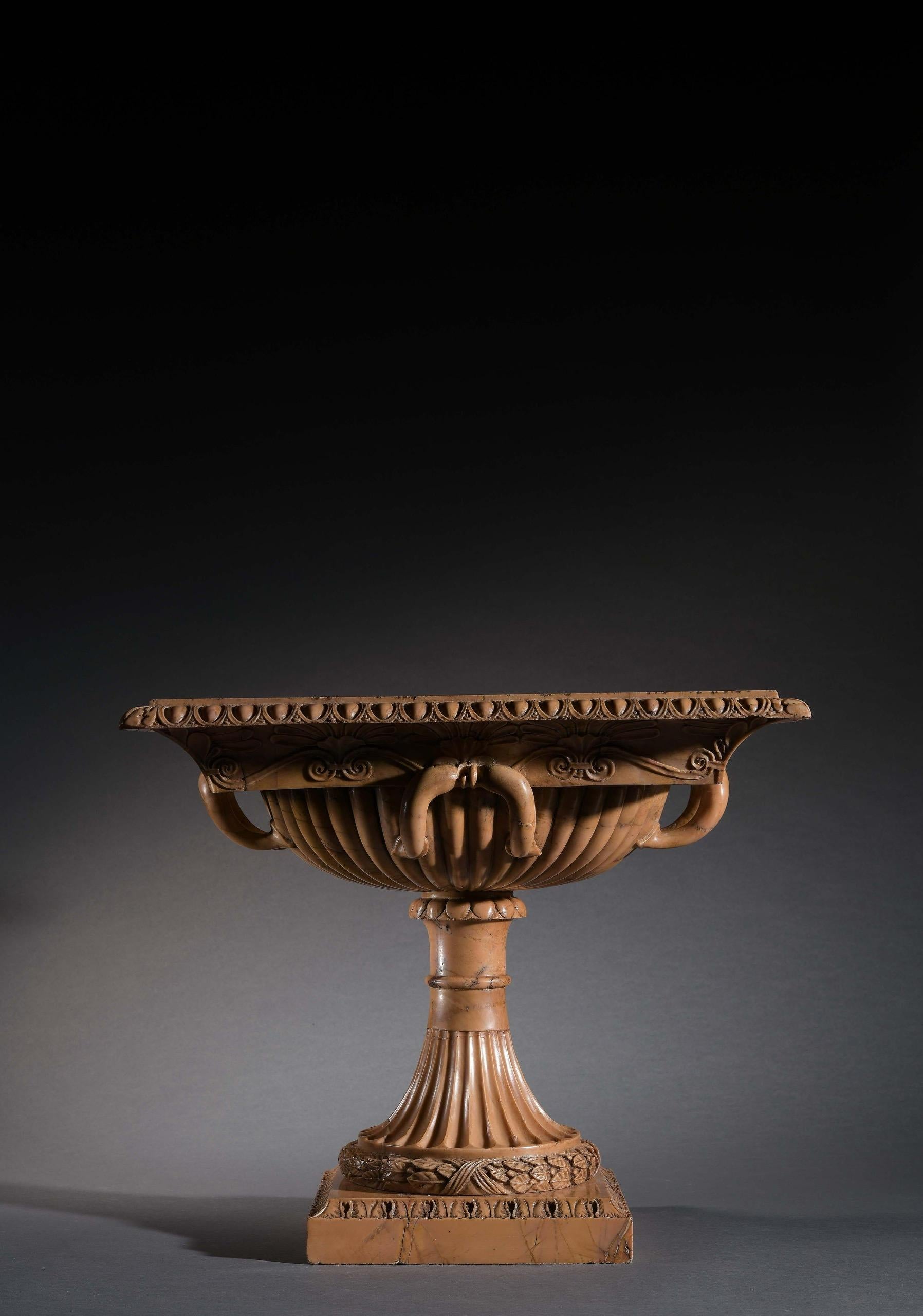Italian Attributed to Benedetto Boschetti, A superb Giallo Antico Tazza, circa 1820-1830 For Sale