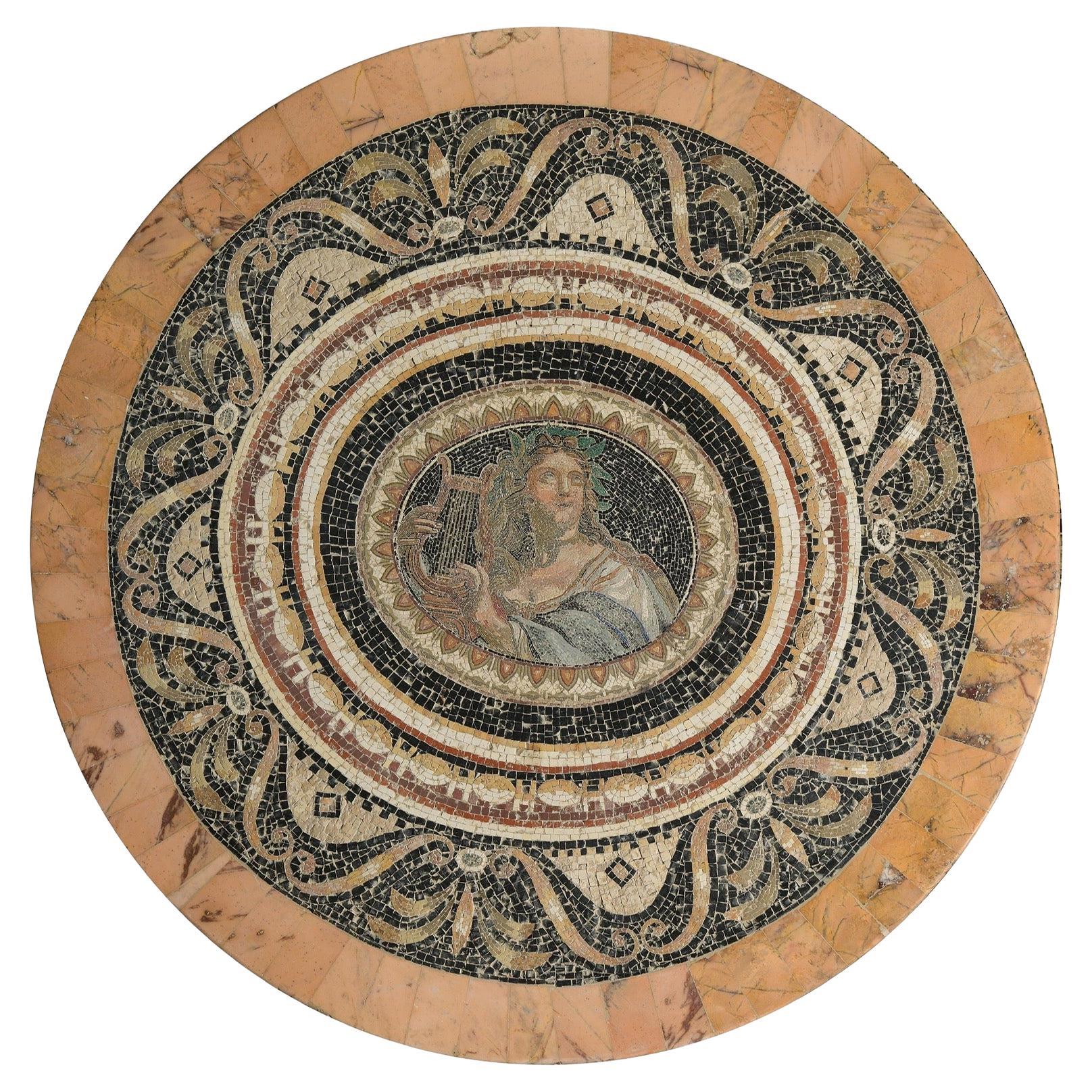A marble and micromosaic table top, Italy, second half of the 19th century. For Sale