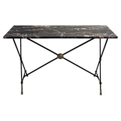 Maison Baguès, Magnificent Neoclassical console table with X-stretcher.