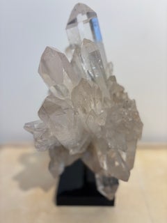 Rock crystal block mounted on a base, circa 1960, France.