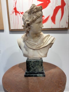 Bust of Apollo, Carrara marble, circa 1800, France.
