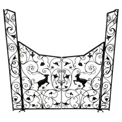 Art Deco Wrought-iron interior partition screen, circa 1950, France.