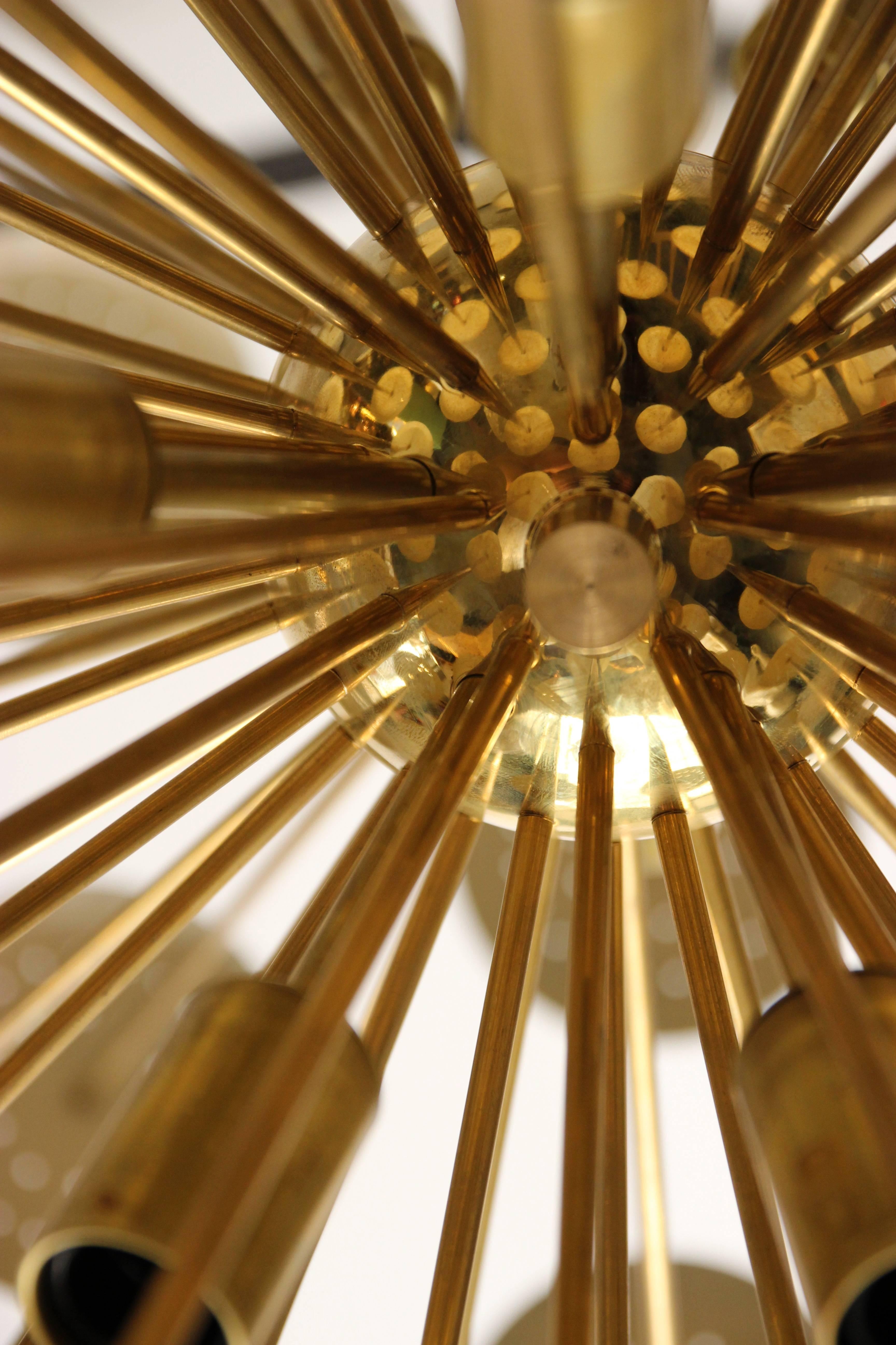 Contemporary Important Chandelier Petals of Stilux, Gold Brass, circa 2000, Italy