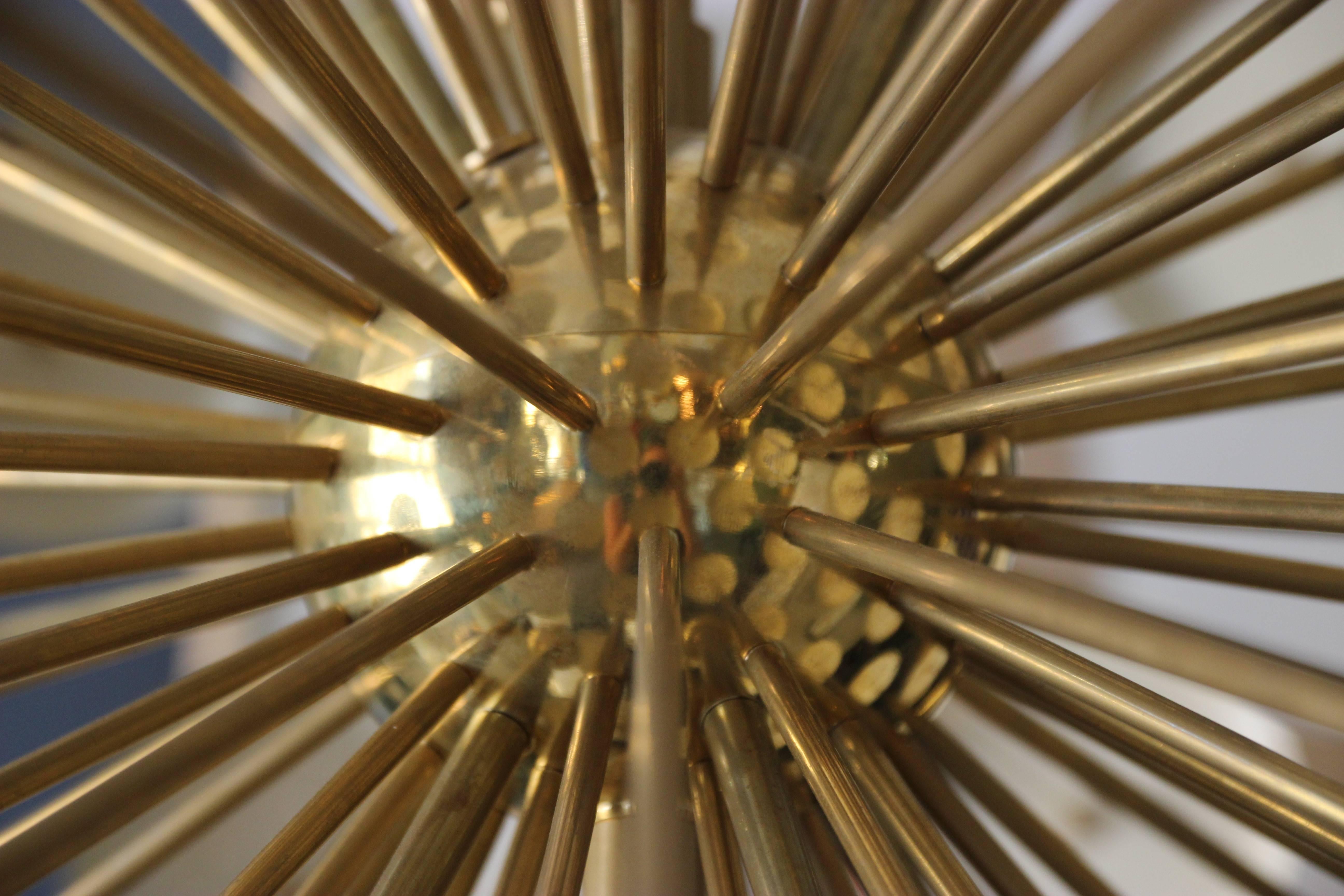 Important Chandelier Petals of Stilux, Gold Brass, circa 2000, Italy 1