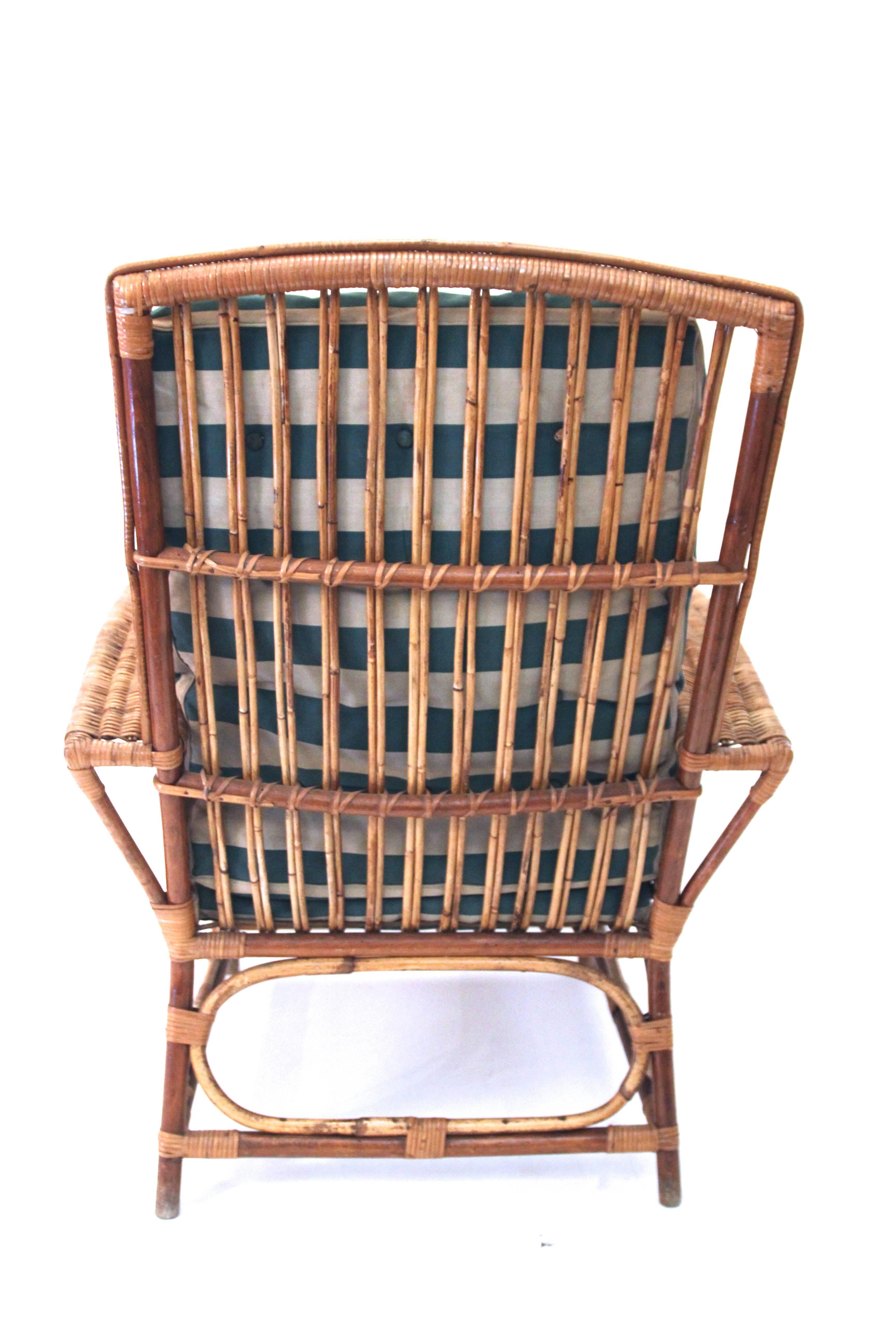 Set of Four Chairs and Center Table, Rattan, circa 1960, France 4