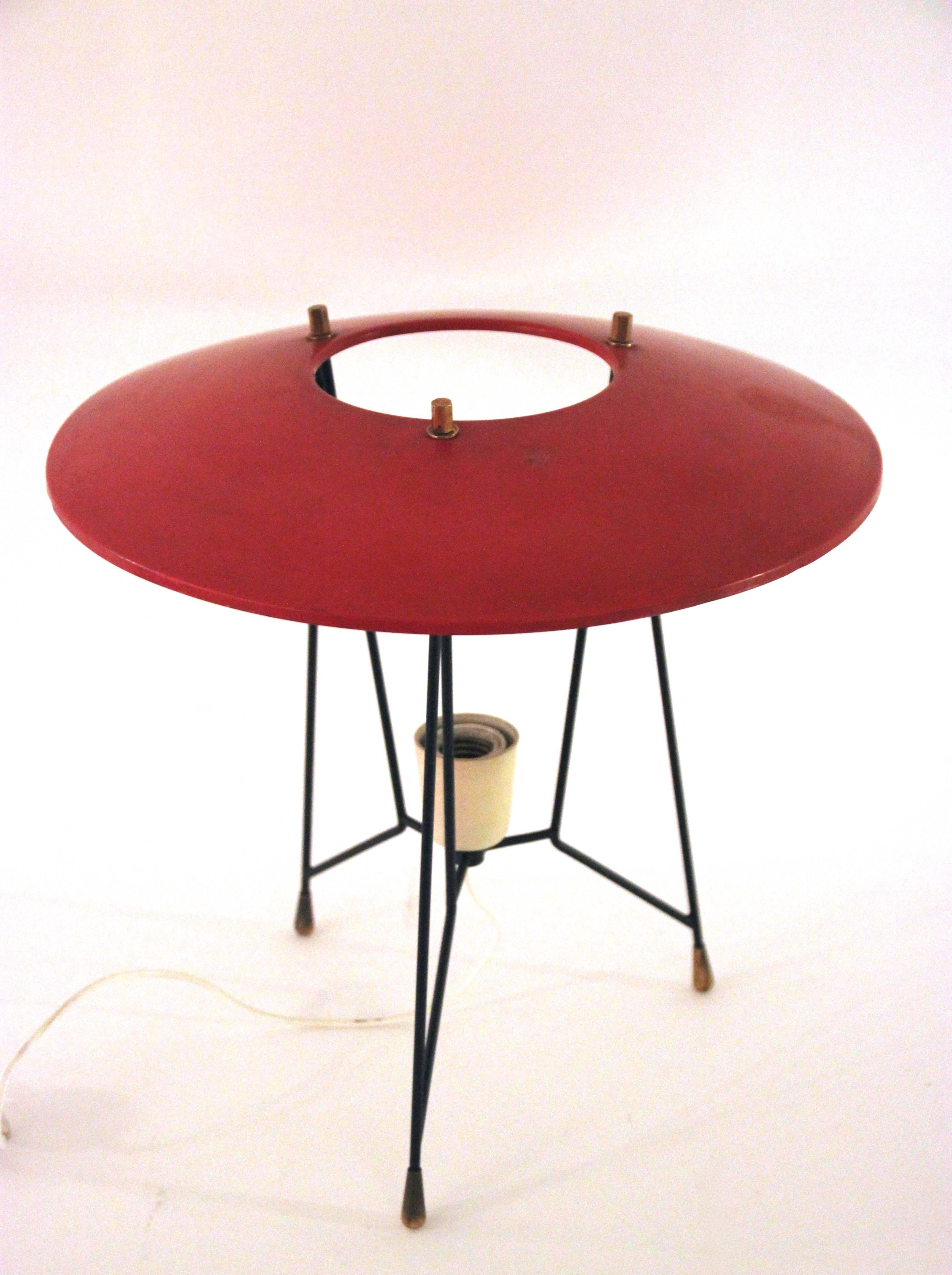 Mid-Century Modern Table Lamp by Stilnovo, Varnished Steel and Lacquered Aluminium, circa 1950