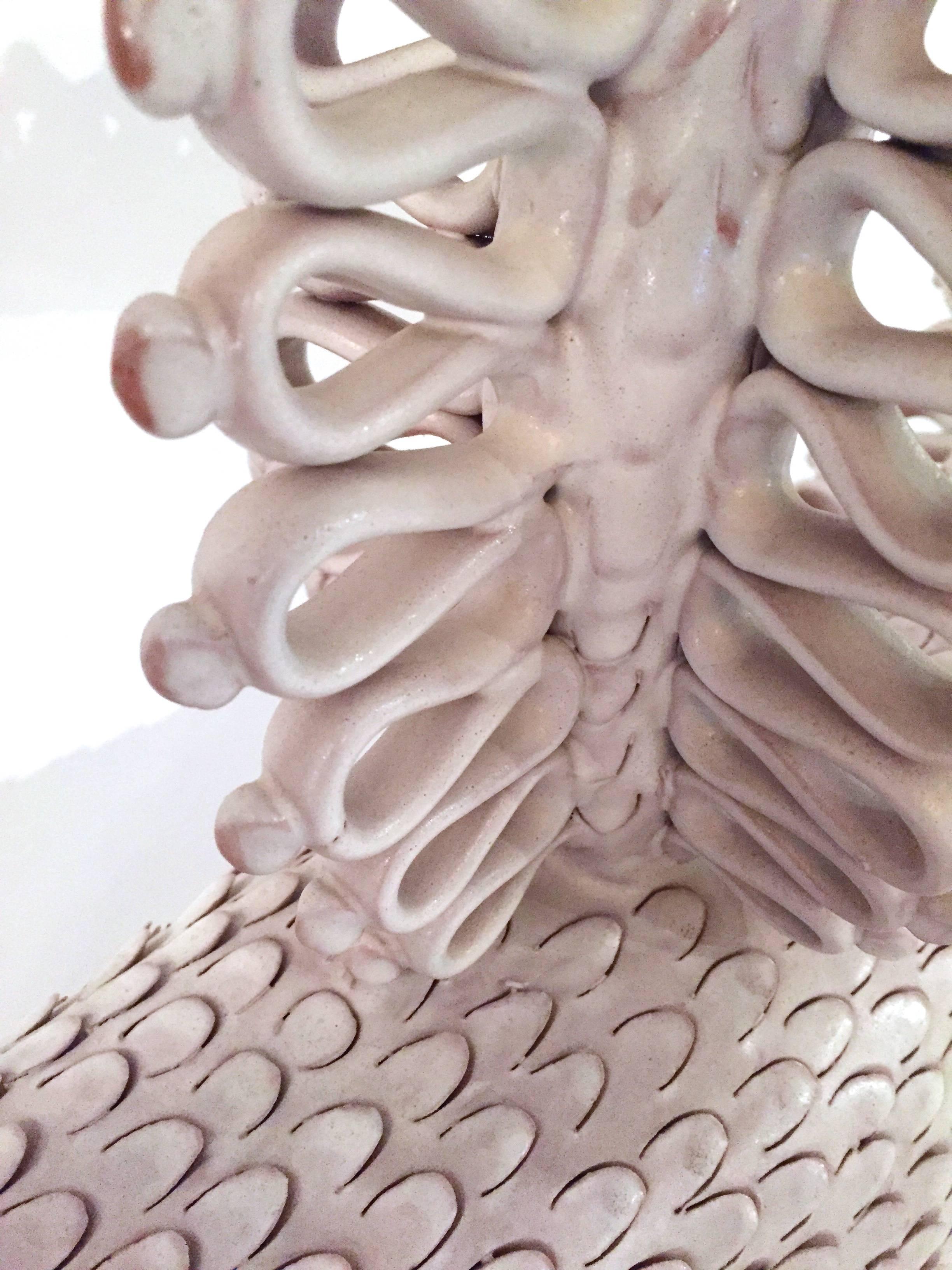 Verni Palomba Emilia, bougeoir « dragon », vernis en céramique, signé, vers 1970