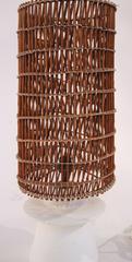 Style Jean-Michel Frank, Pair of Lamps, Plaster and Wicker, circa 1950, France