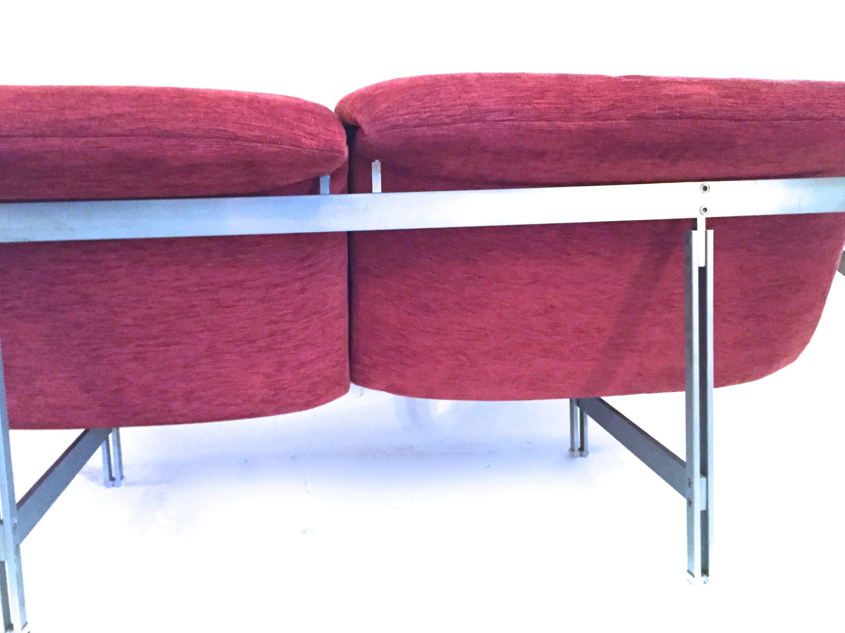 Giovanni Offredi, Sofa and Three Armchairs, Saporiti Edition, Wave Model, 1970 1