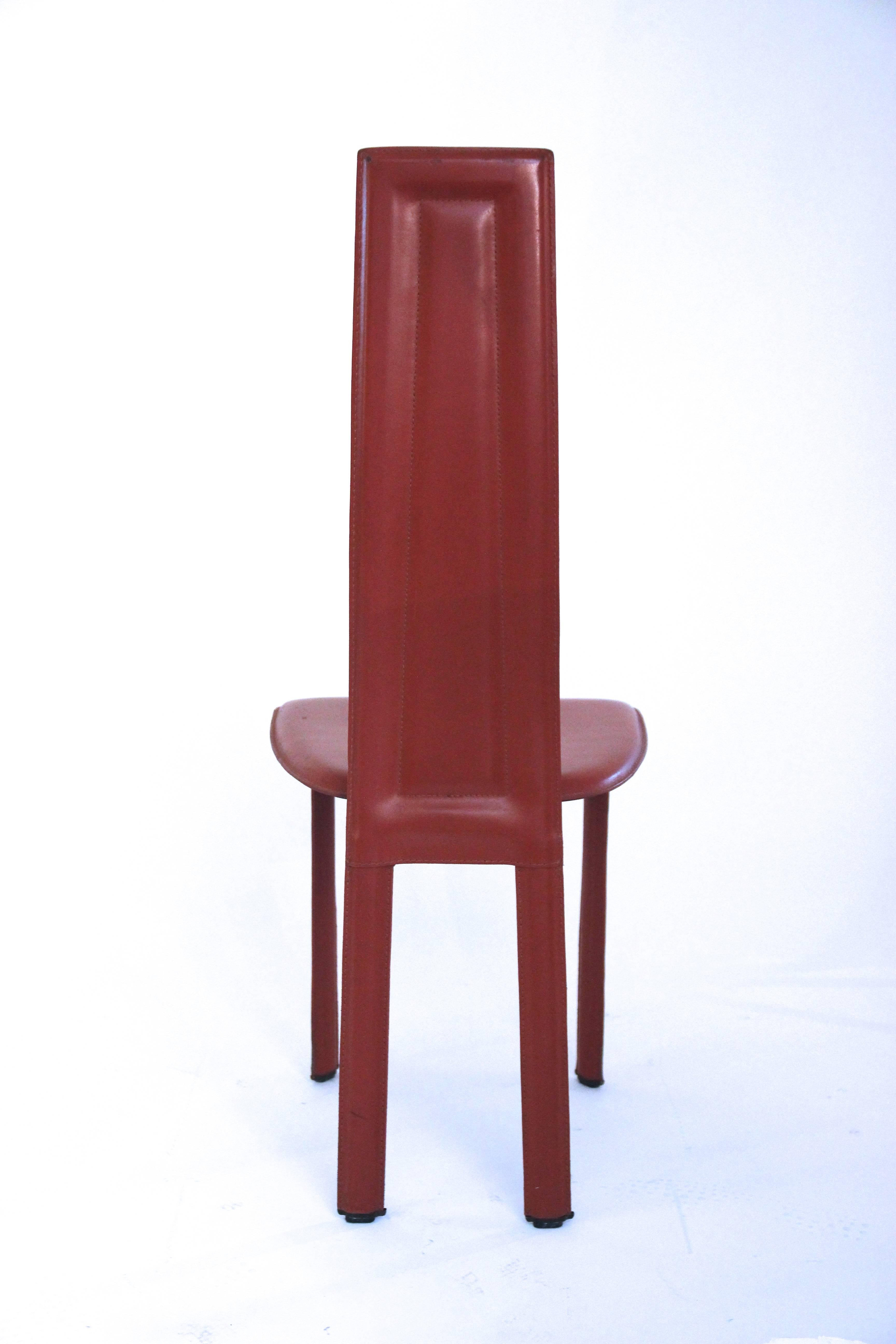 Set of Six Chairs, Leather, circa 1970, Italy 1