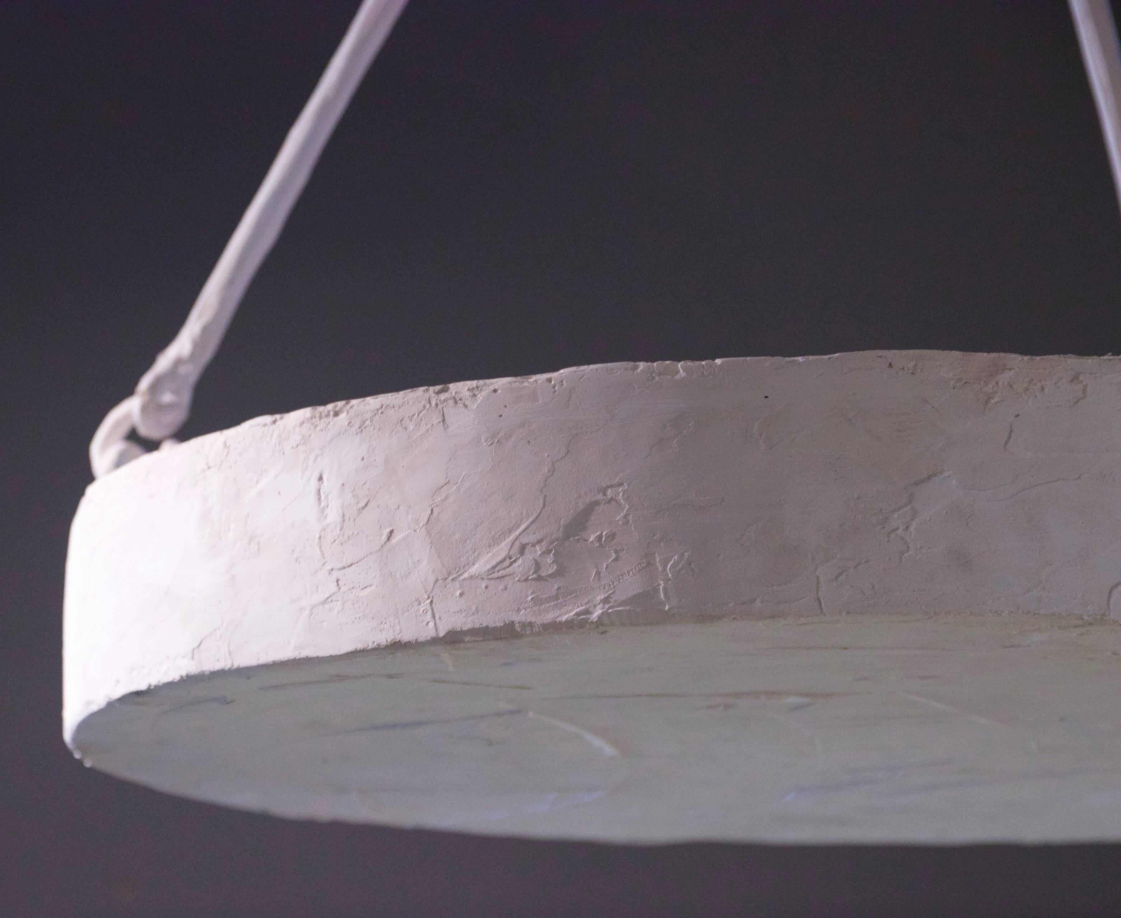 Modern Chandelier in the Style of Jean Michel Frank, Plaster, France, circa 1970
