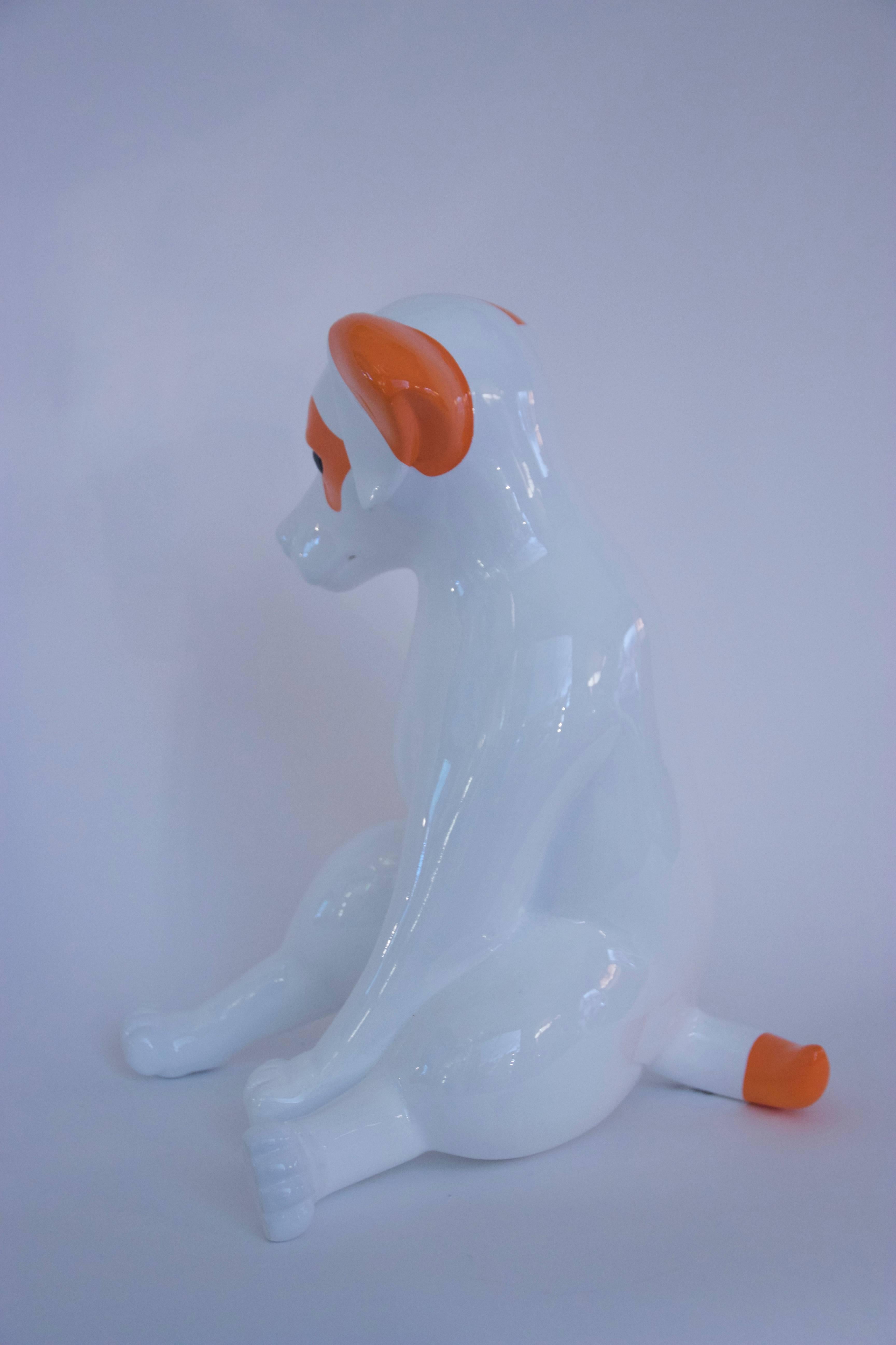 Stéphane Bolongaro, Totor Dog Sculpture, Resin Signed, 2016, France In Good Condition In Nice, Cote d' Azur