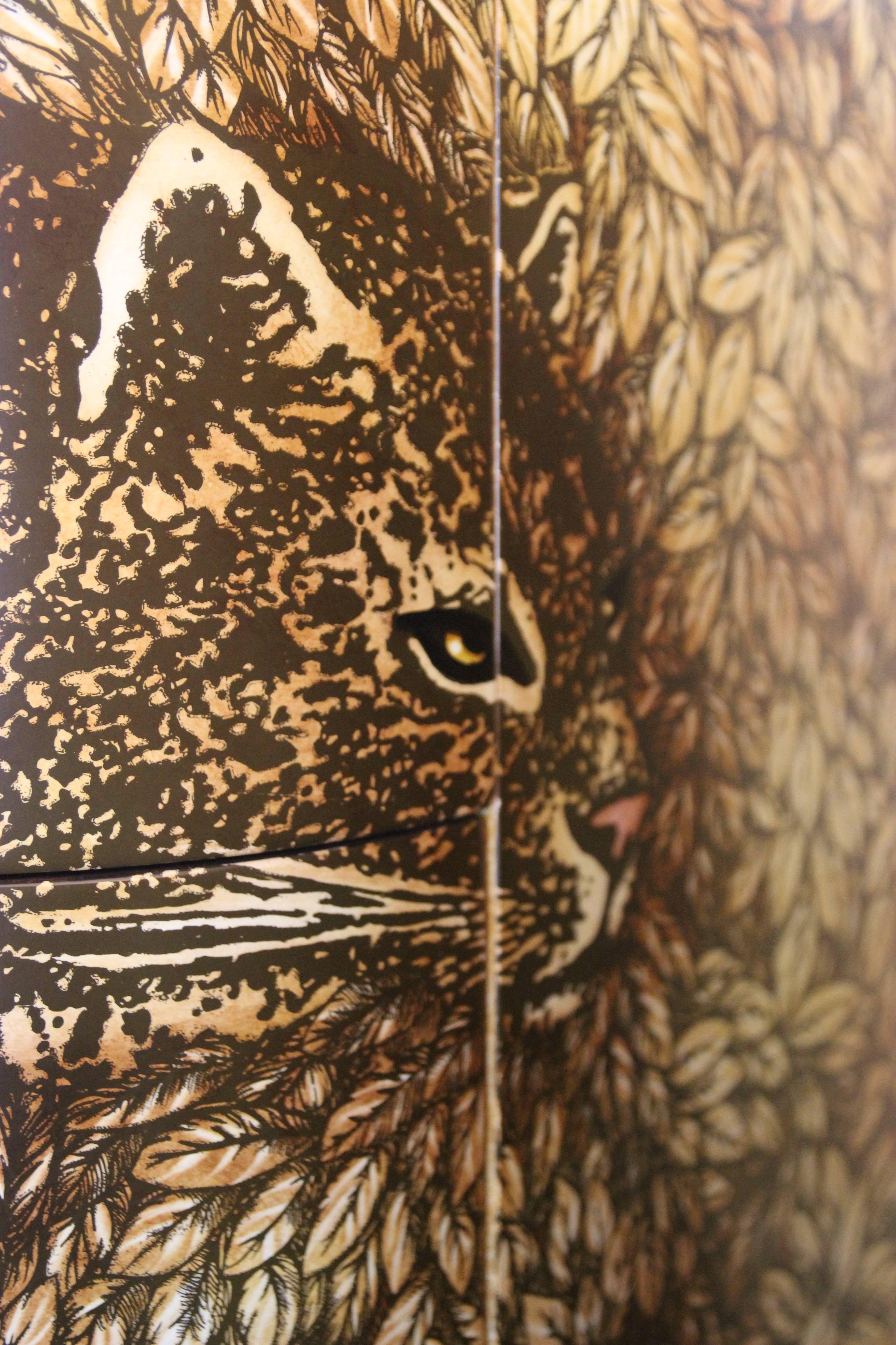 Italian Piero Fornasetti, Leopardo pair of sideboard, circa 2000, Italy