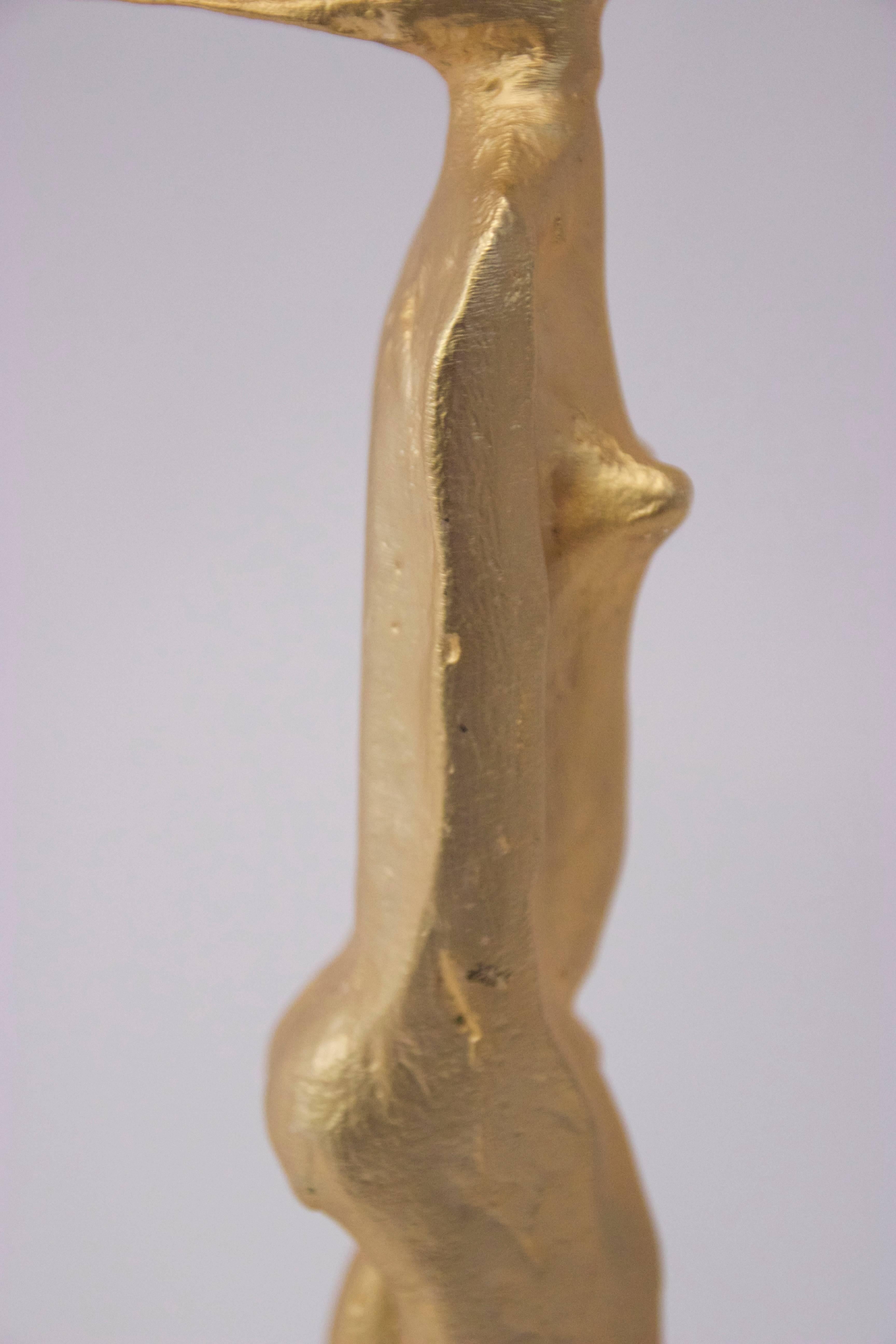 Gilt Pierre Casenove, TOTEM Table Lamp, Gilded Bronze, circa 1970, France
