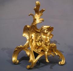 Pair of Louis XV Ormolu Chènets