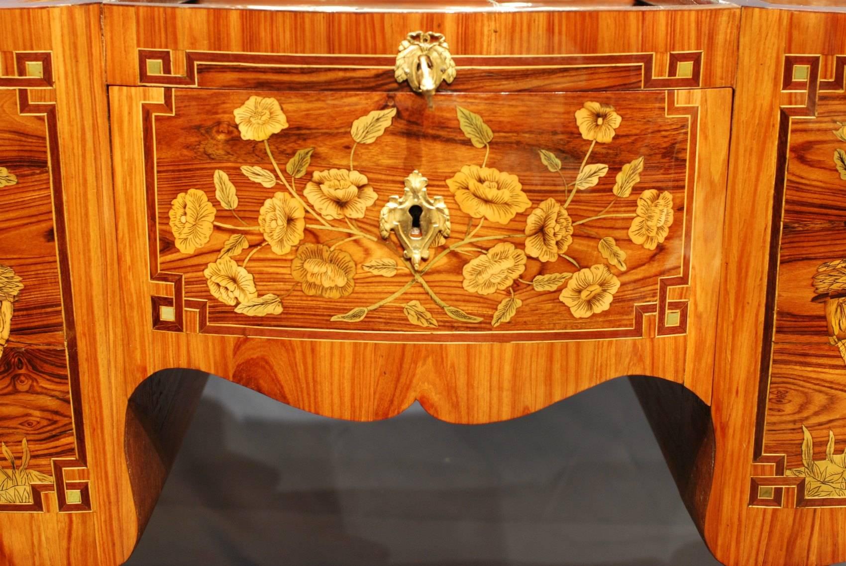 French Louis XV Marquetry Dressing Table 3