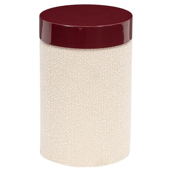 Modern Side Table With Boucle Base - Yellow For Sale