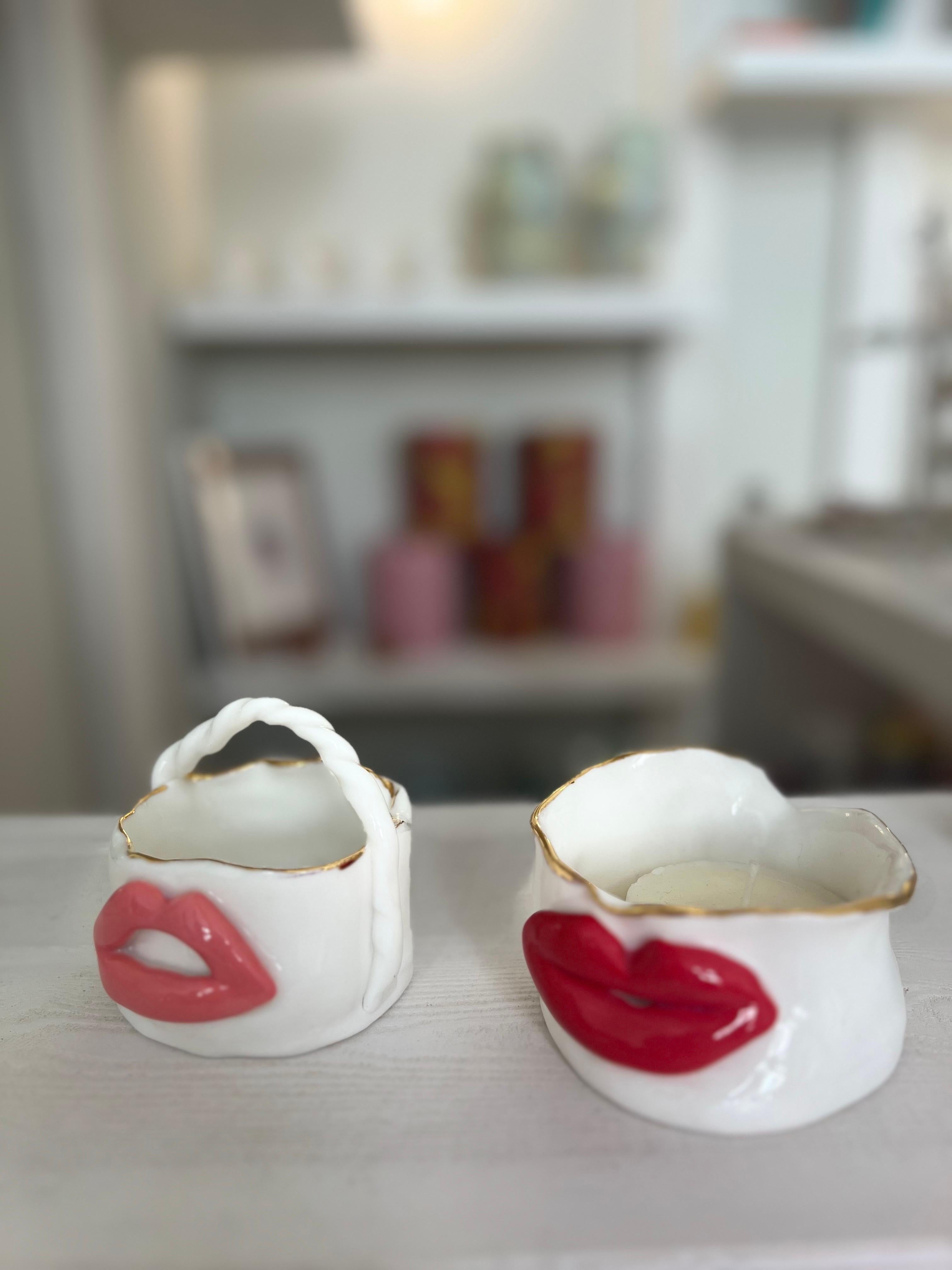 Porte-bougies/bonbons Lips de l'artiste - designer Hania Jneid Neuf - En vente à BARCELONA, ES