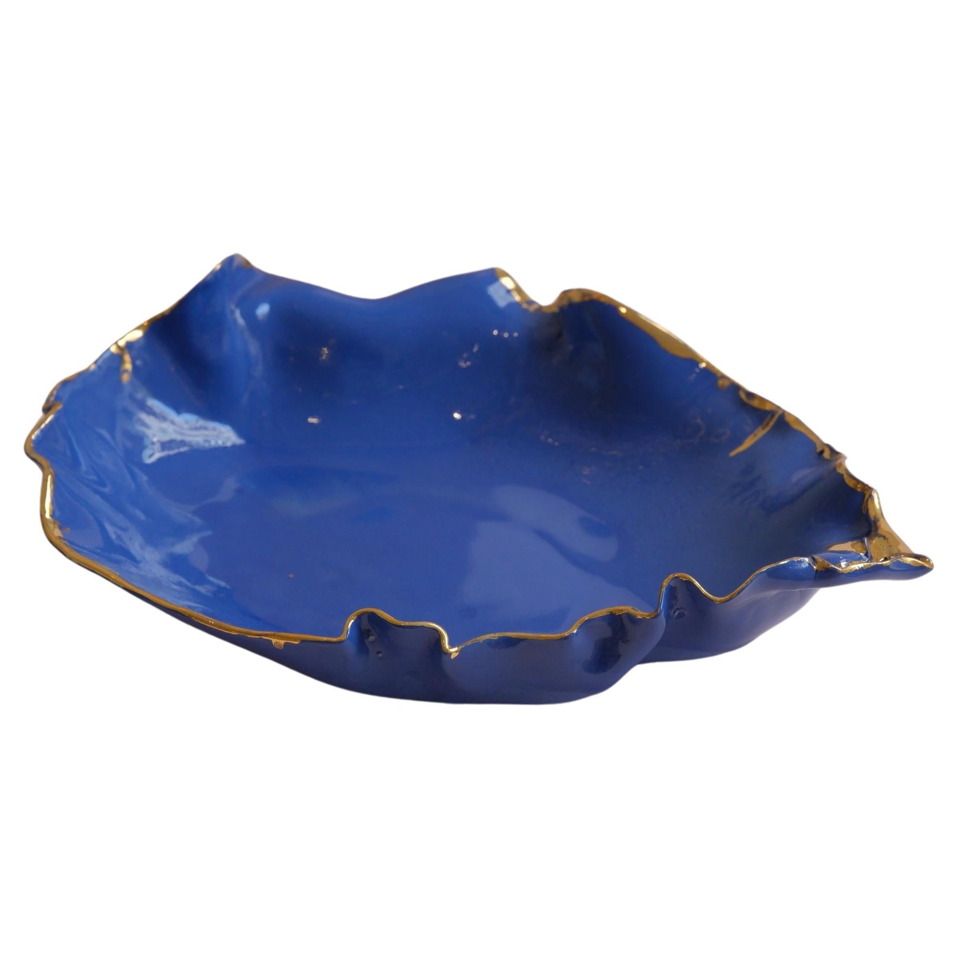Blue Porcelain Serving Plater by Hania Jneid For Sale