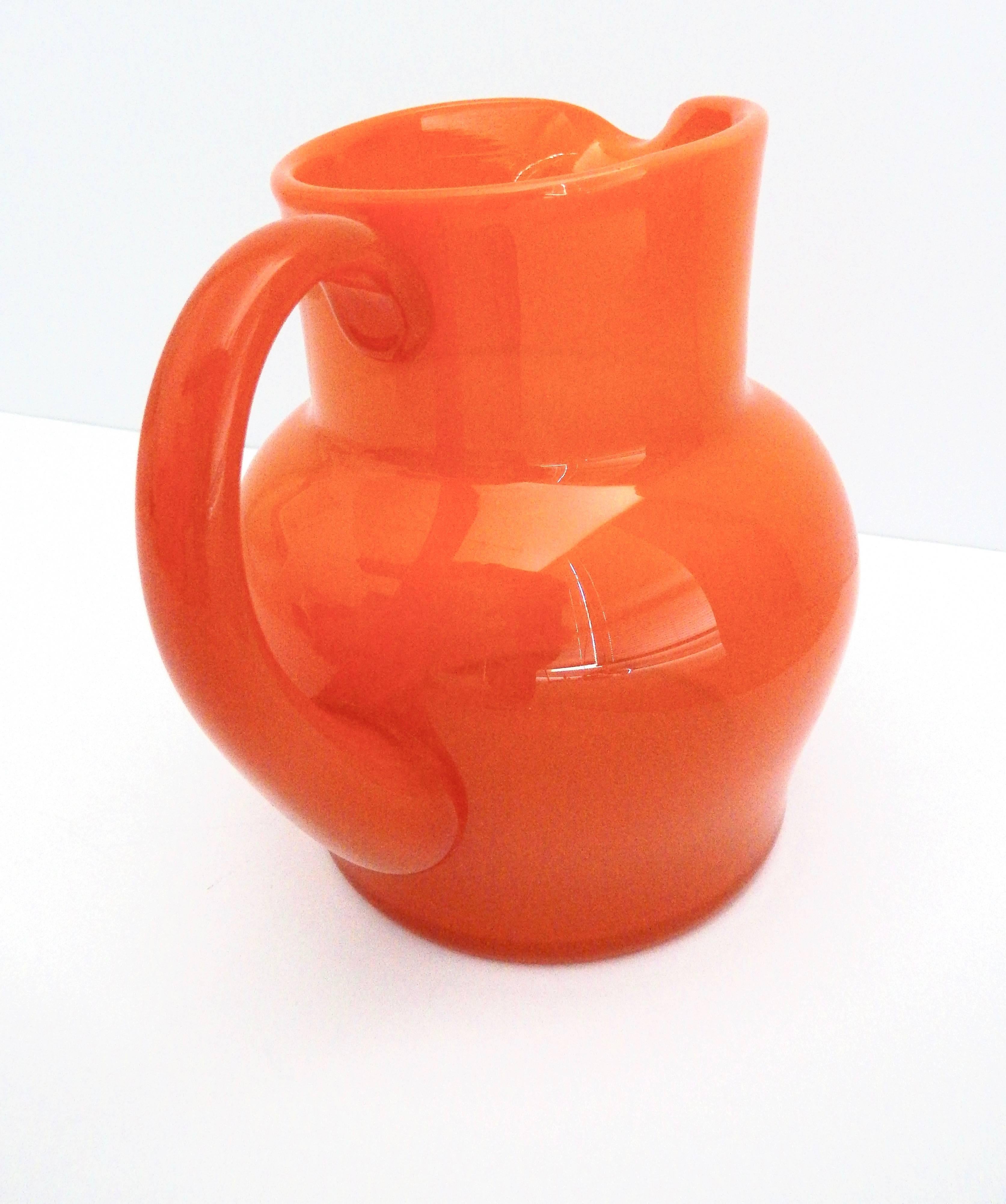 Modern 1970s Erik Hoglund Glass Pitcher for Boda, Sweden