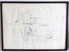 1960s Abstract Ink Drawing, "Soaring, " by Richard Koppe