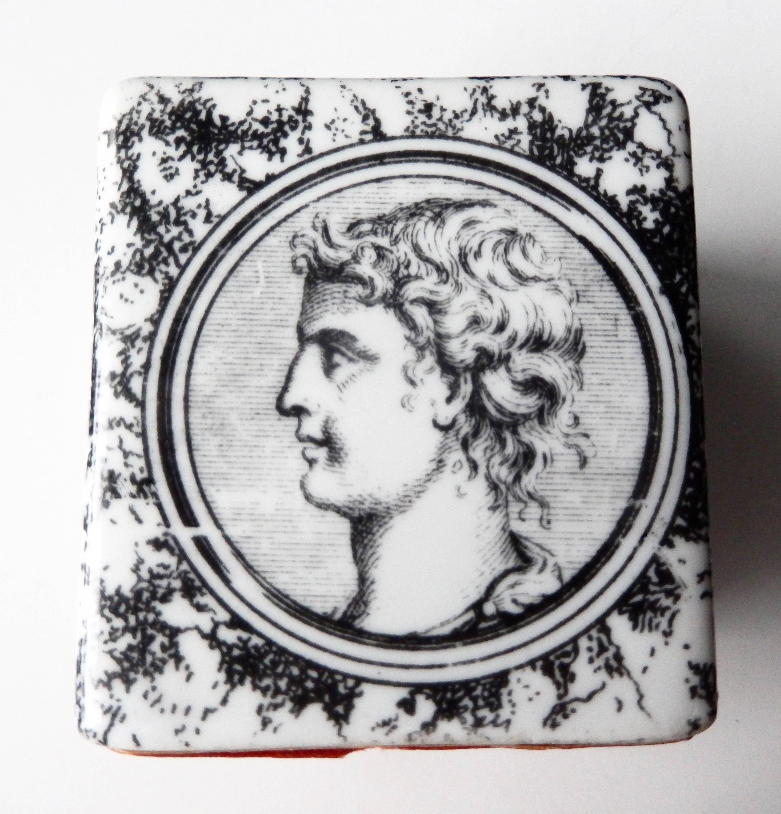 Fornasetti Ceramic Paperweight with Classical Portraits In Good Condition In Winnetka, IL