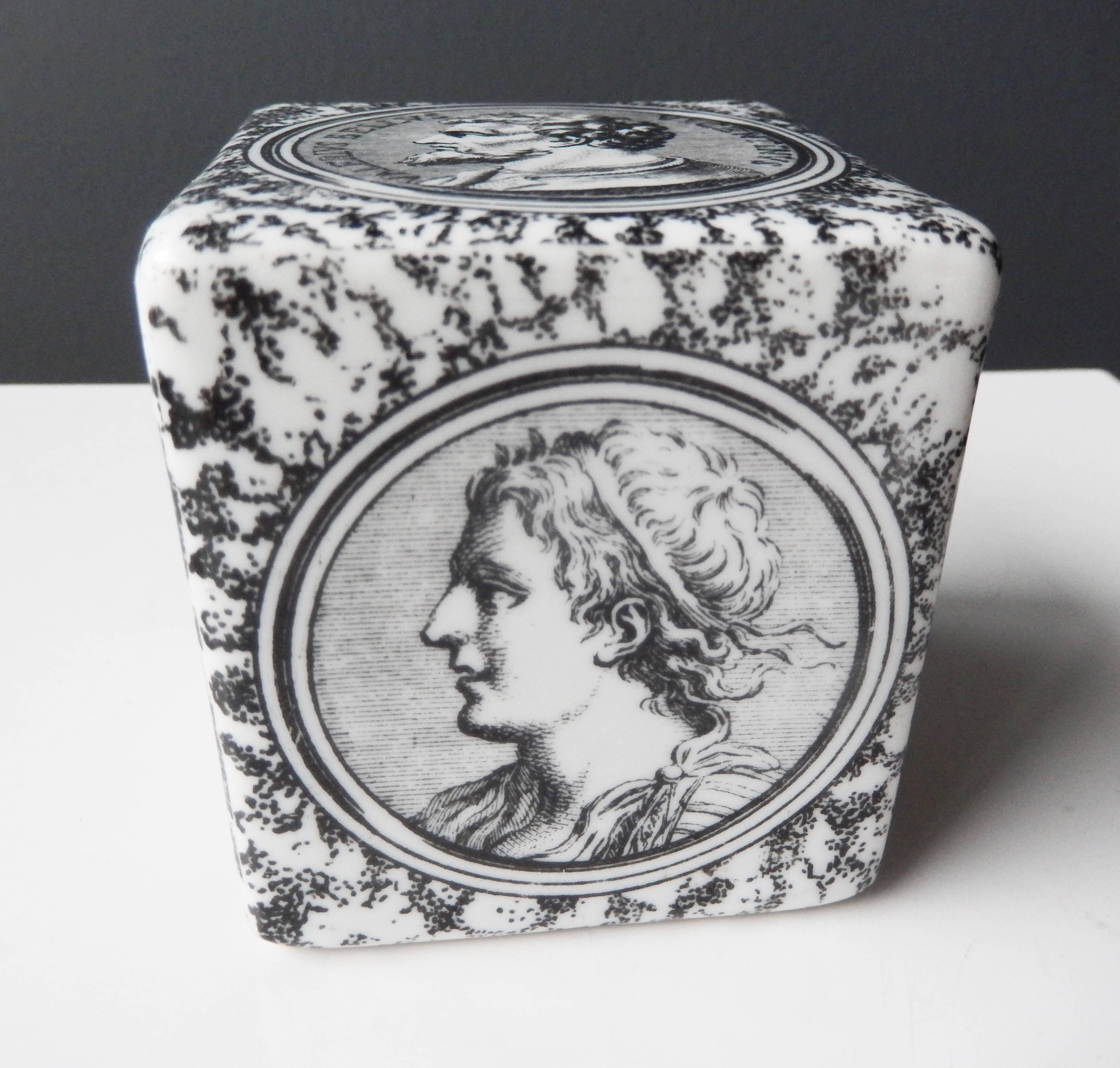 Mid-20th Century Fornasetti Ceramic Paperweight with Classical Portraits