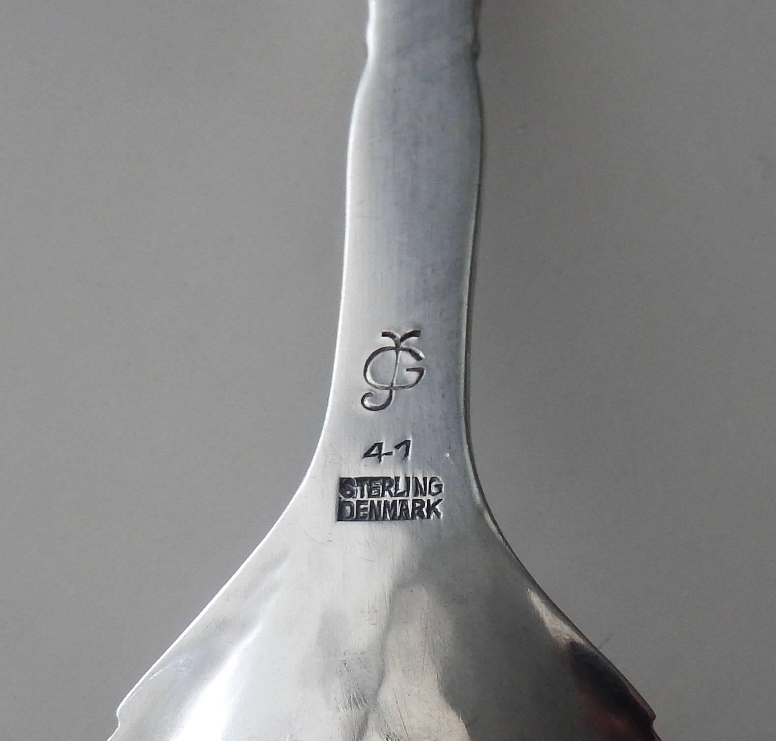 Early Jensen Sterling Silver Jam Spoon, circa 1916 In Excellent Condition In Winnetka, IL