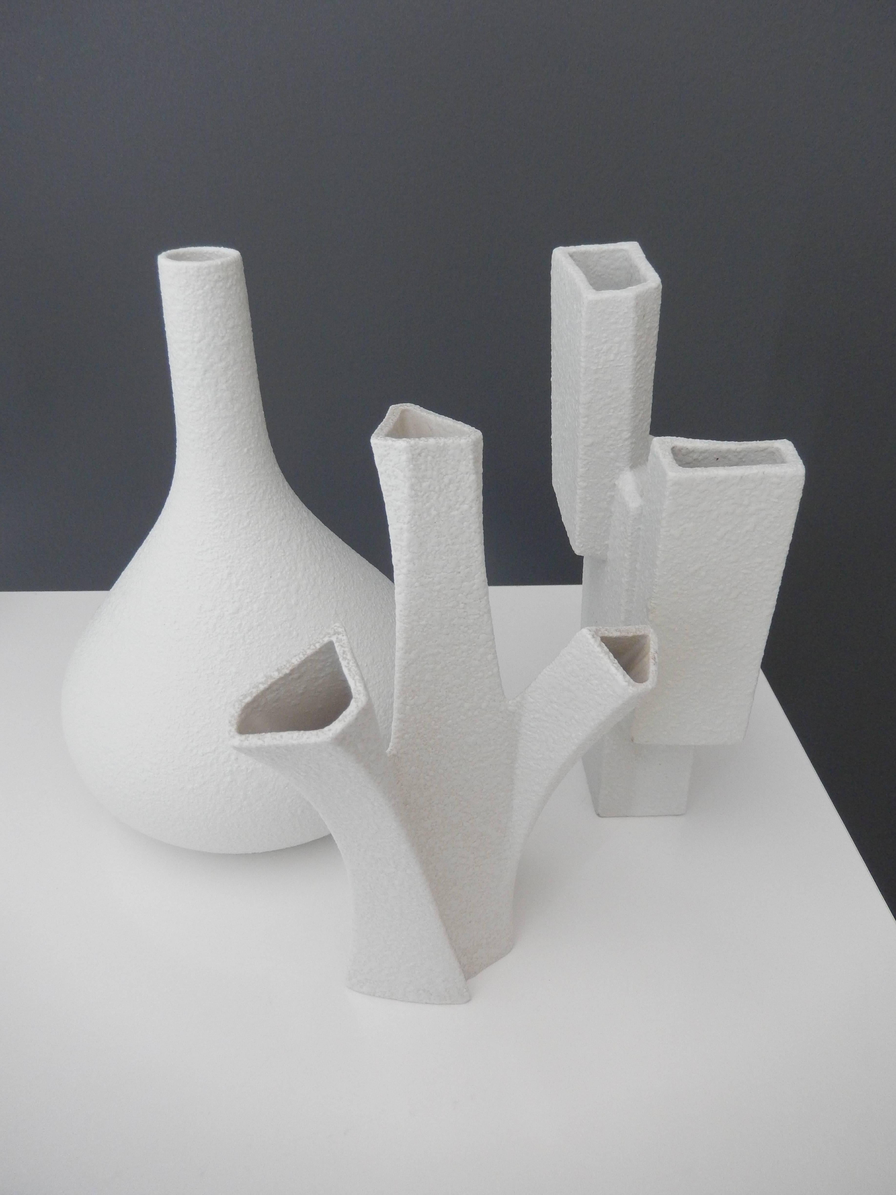 Glazed 1960s Group of Six Sgrafo Modern Korallenform Vases by Peter Muller