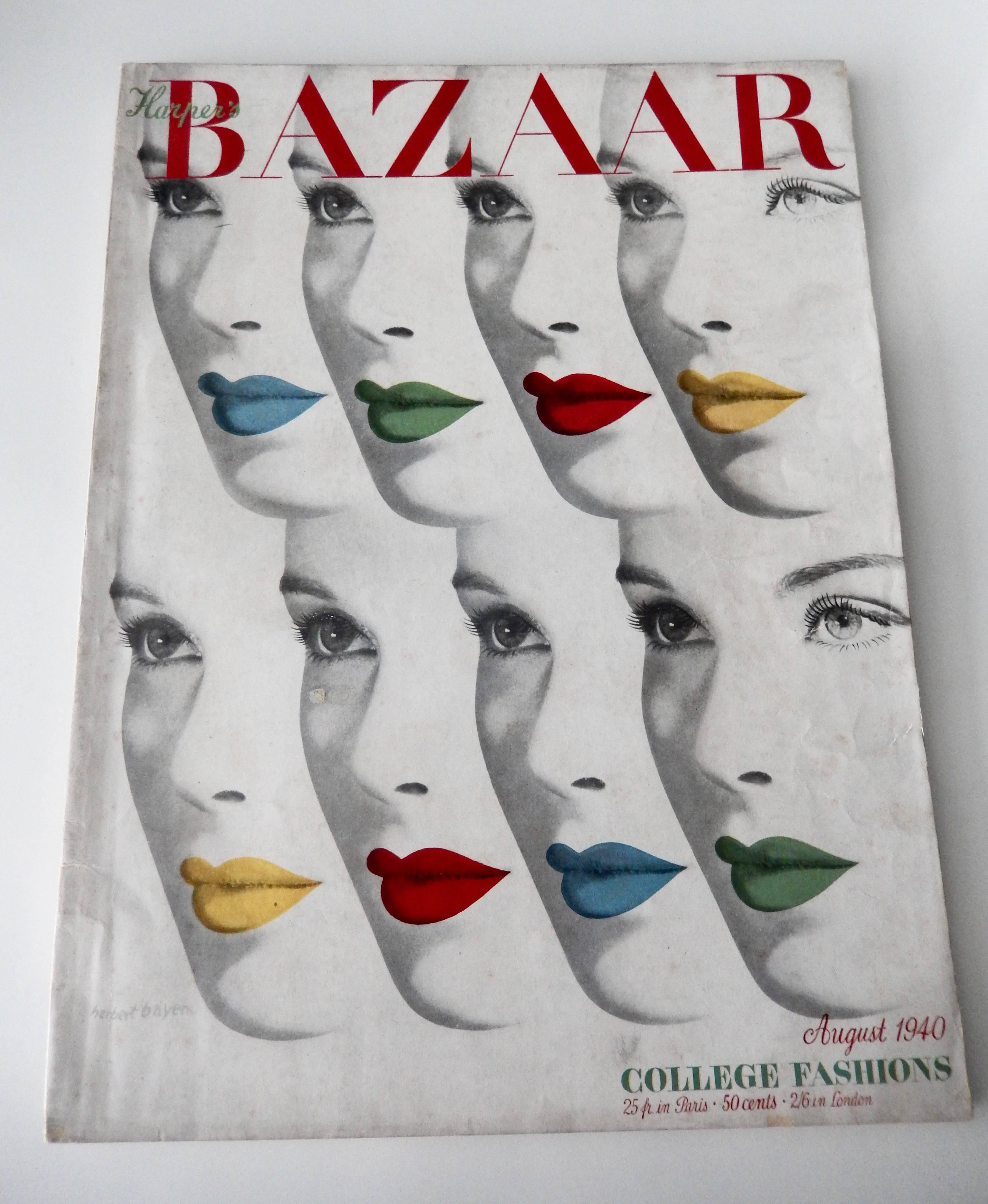Américain Couverture Harper's Bazaar des années 1940 de Herbert Bayer en vente