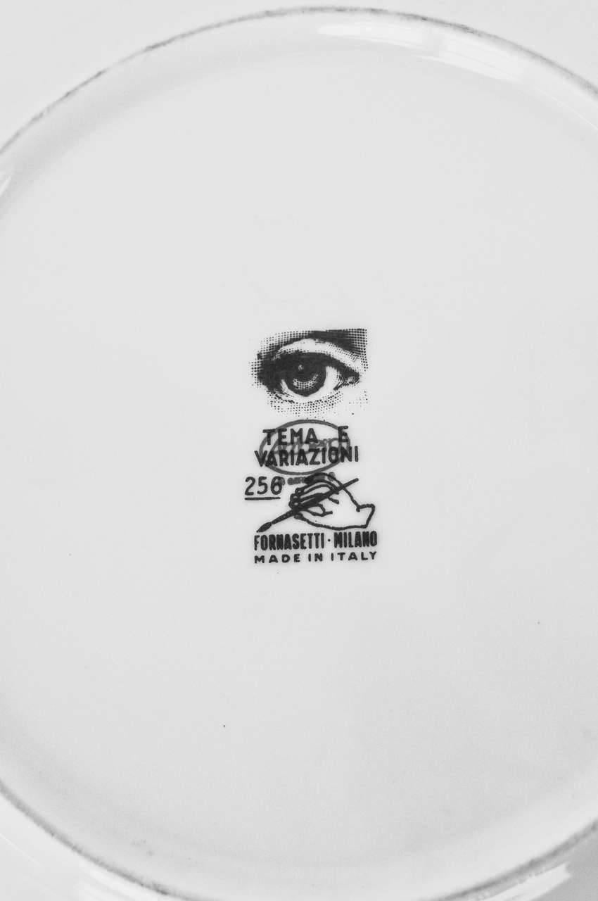 Porcelain Fornasetti Plate with Self-Portrait, 