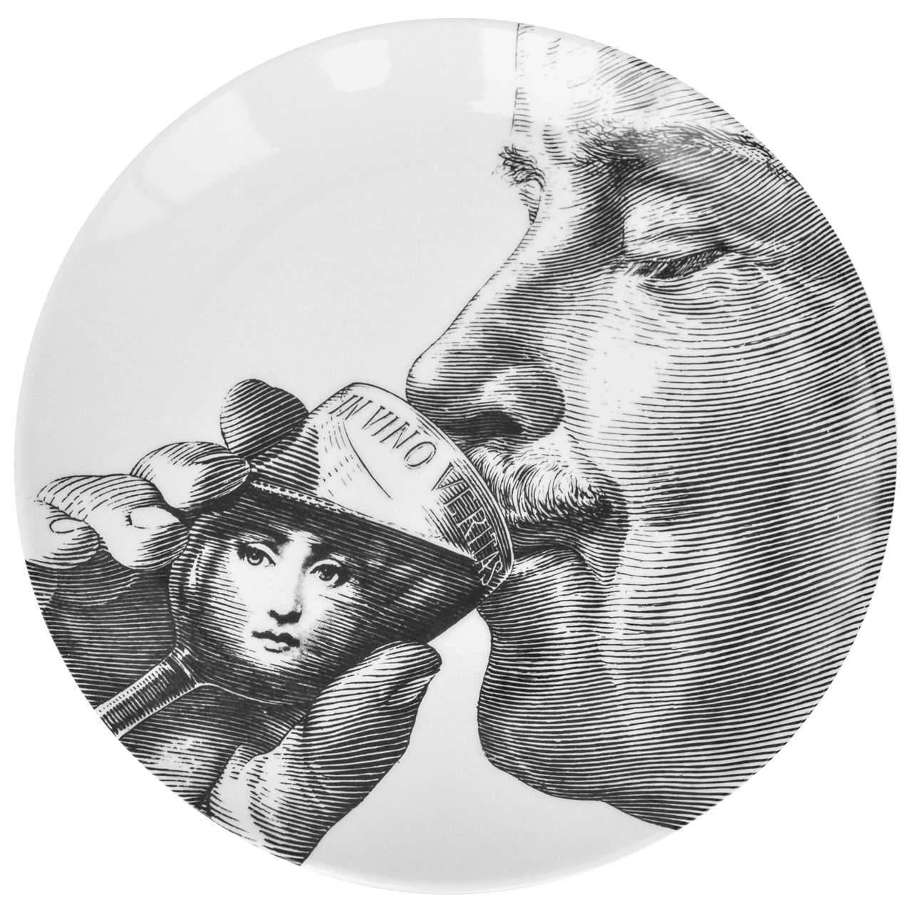 Fornasetti Plate with Self-Portrait, 