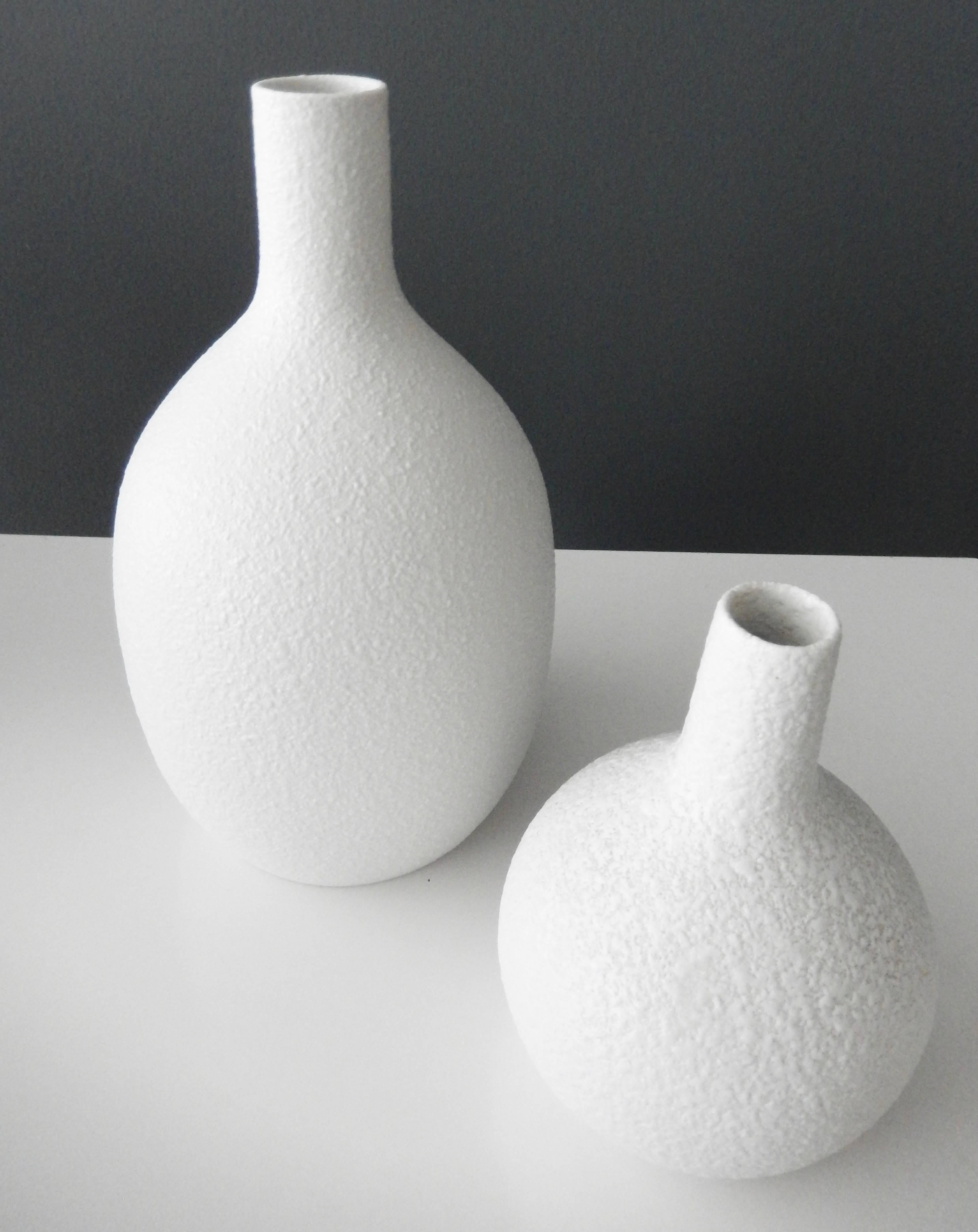 Glazed 1960s Trio of Sgrafo Modern Vases, Germany For Sale