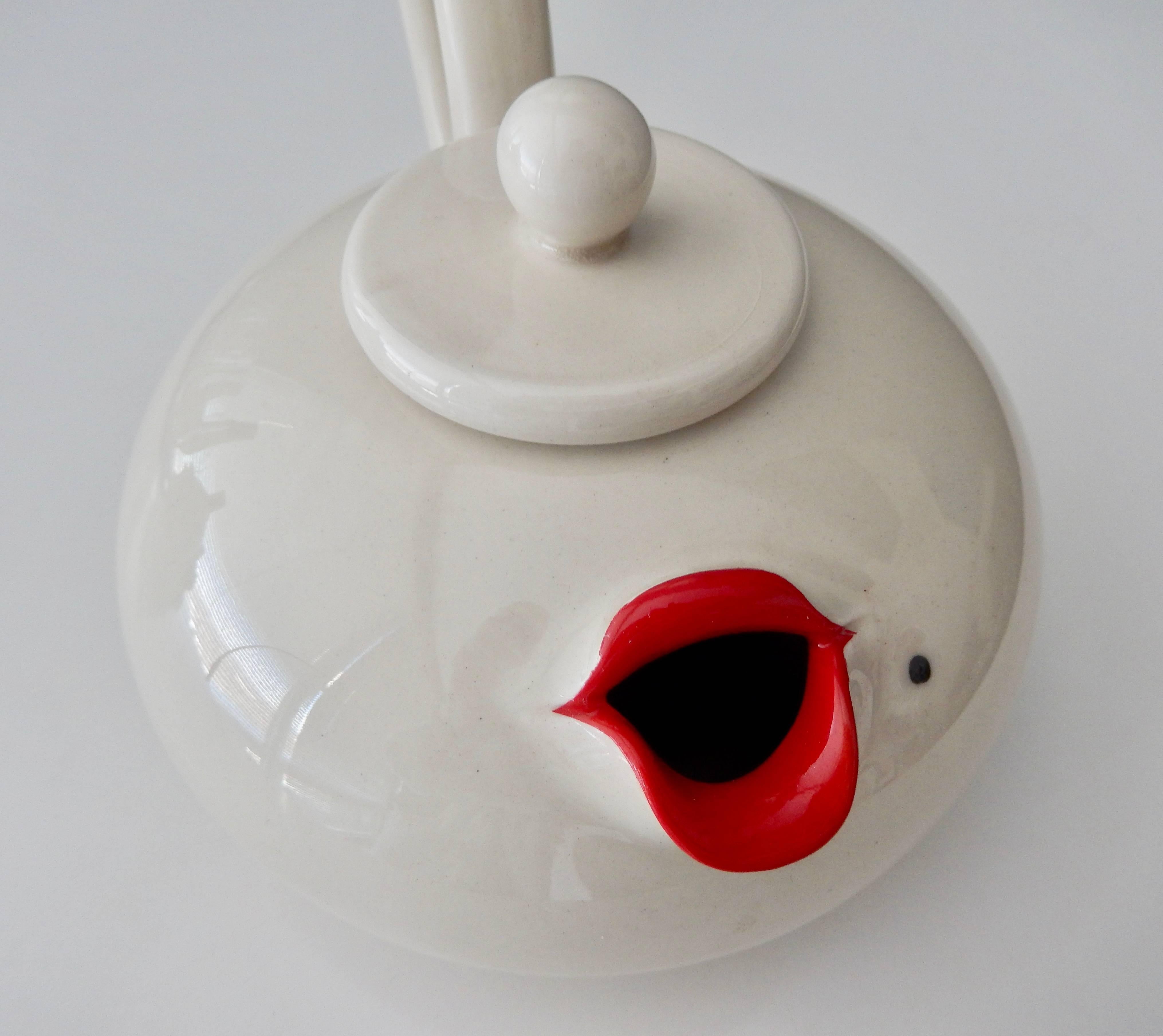 fitz and floyd lip service teapot