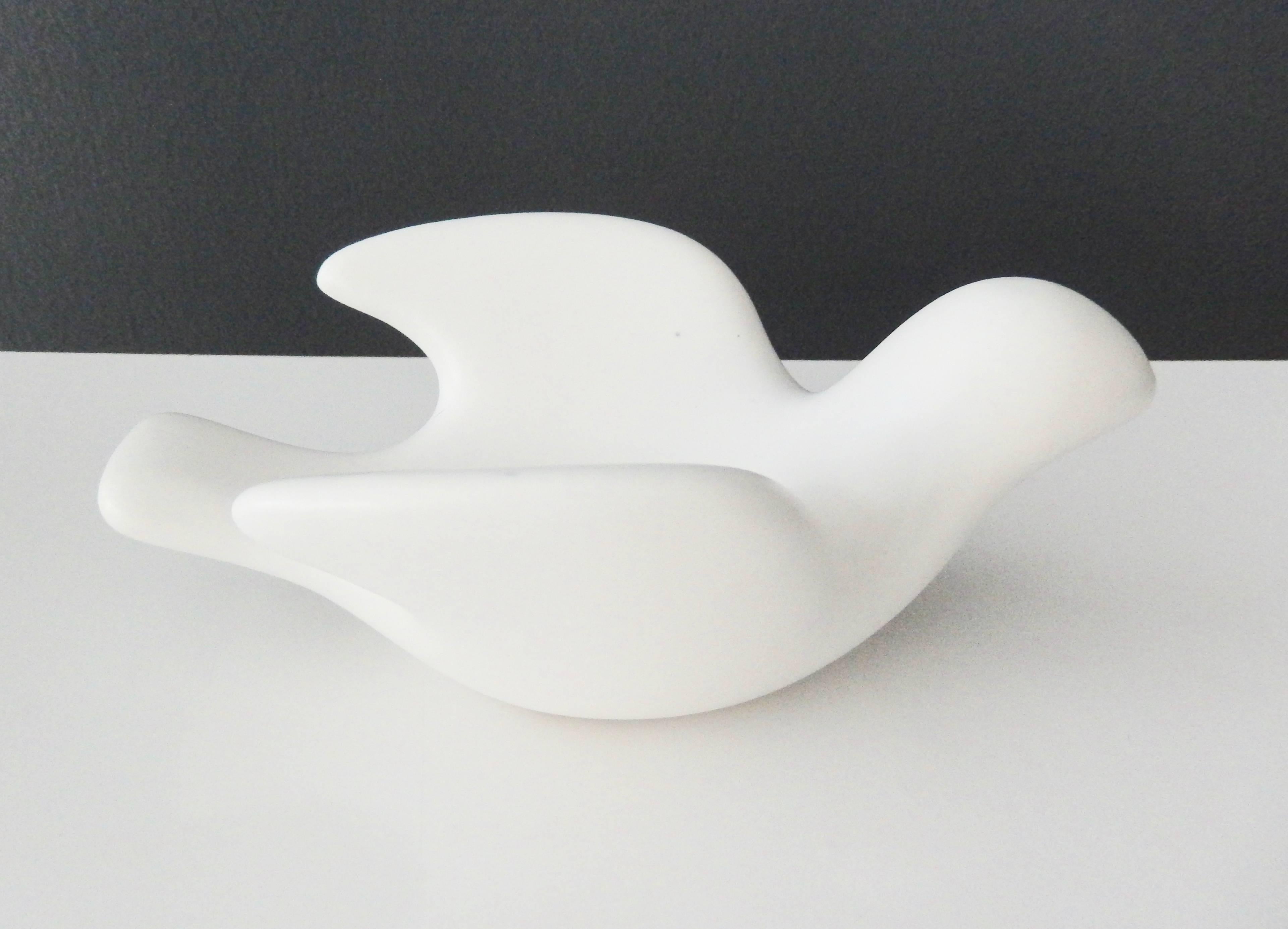 Mid-Century Modern French Mid-Century White Faience Dove/Andre Baud/Vallauris For Sale