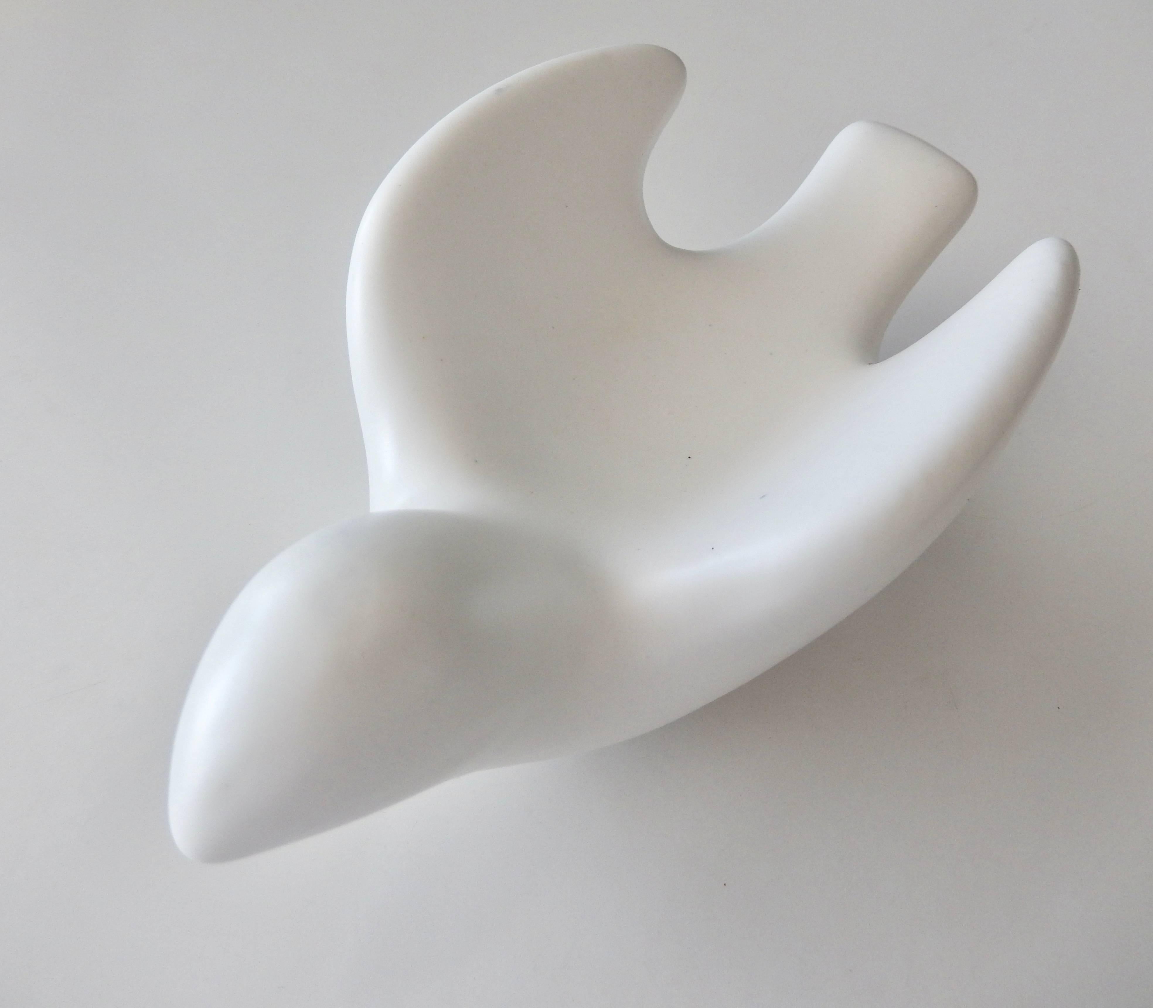 Glazed French Mid-Century White Faience Dove/Andre Baud/Vallauris For Sale