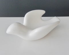 French Mid-Century White Faience Dove/Andre Baud/Vallauris