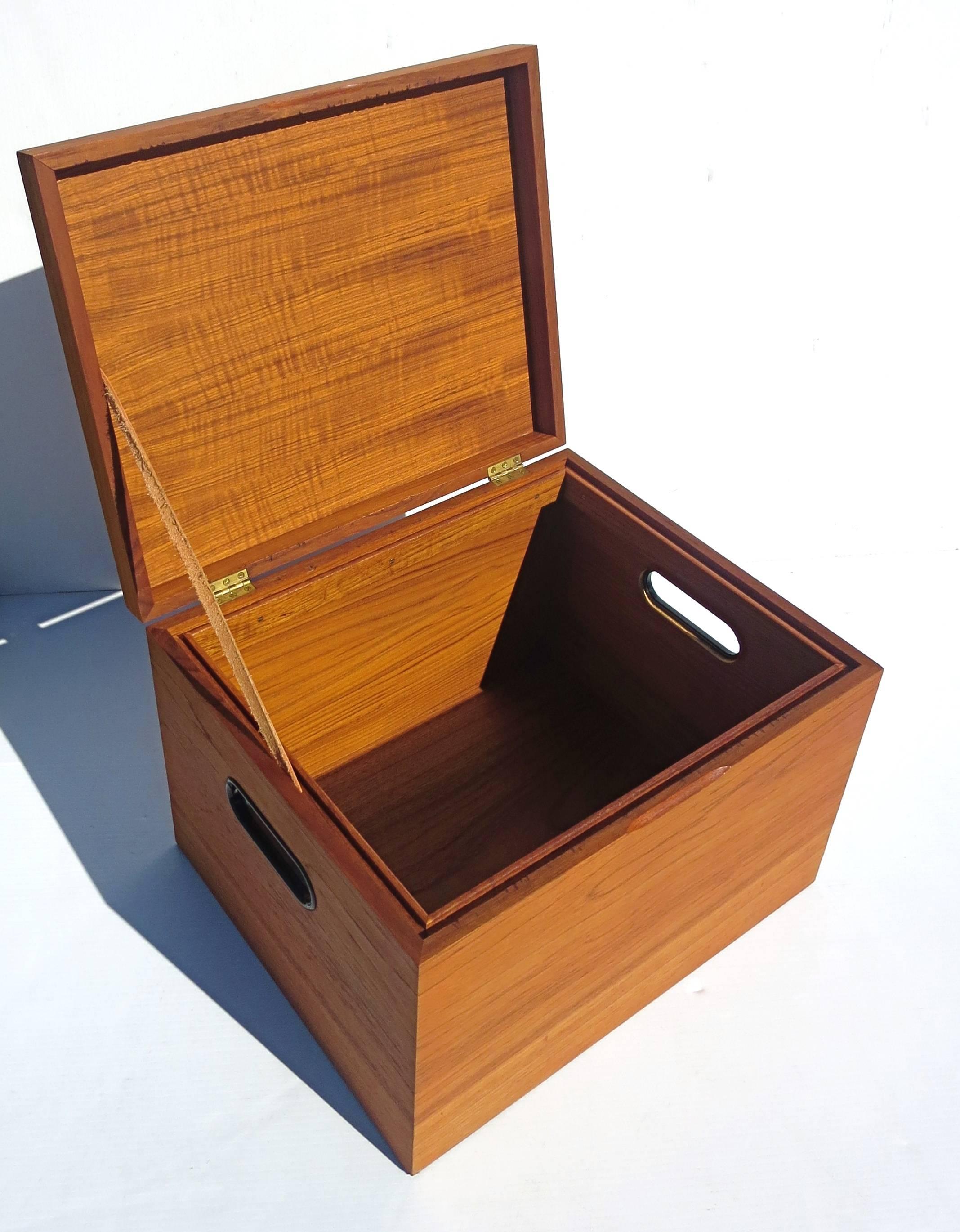 Danish Modern Teak Rare File Cabinet Box by Poul Hundevad In Good Condition In San Diego, CA