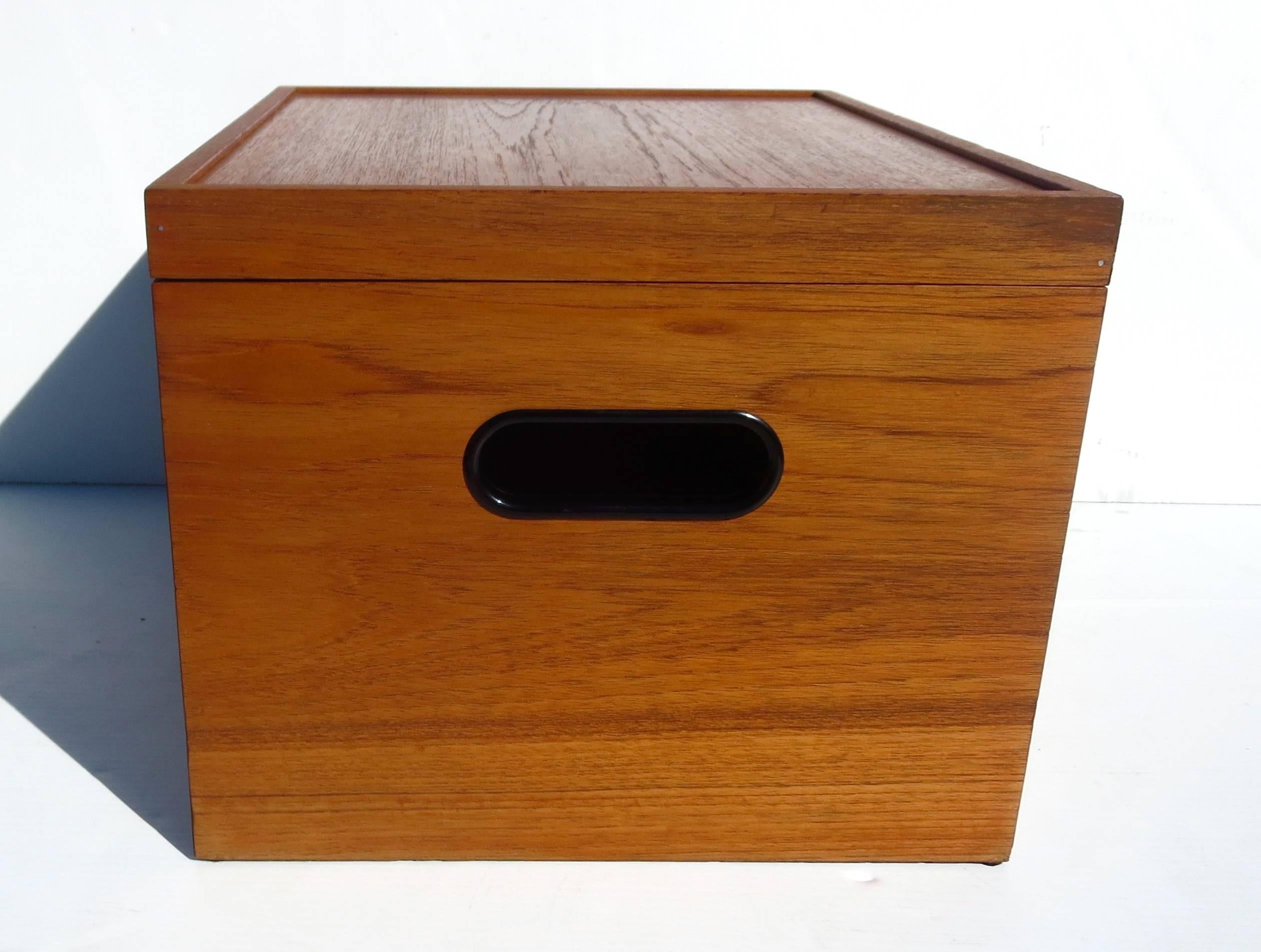 Scandinavian Modern Danish Modern Teak Rare File Cabinet Box by Poul Hundevad