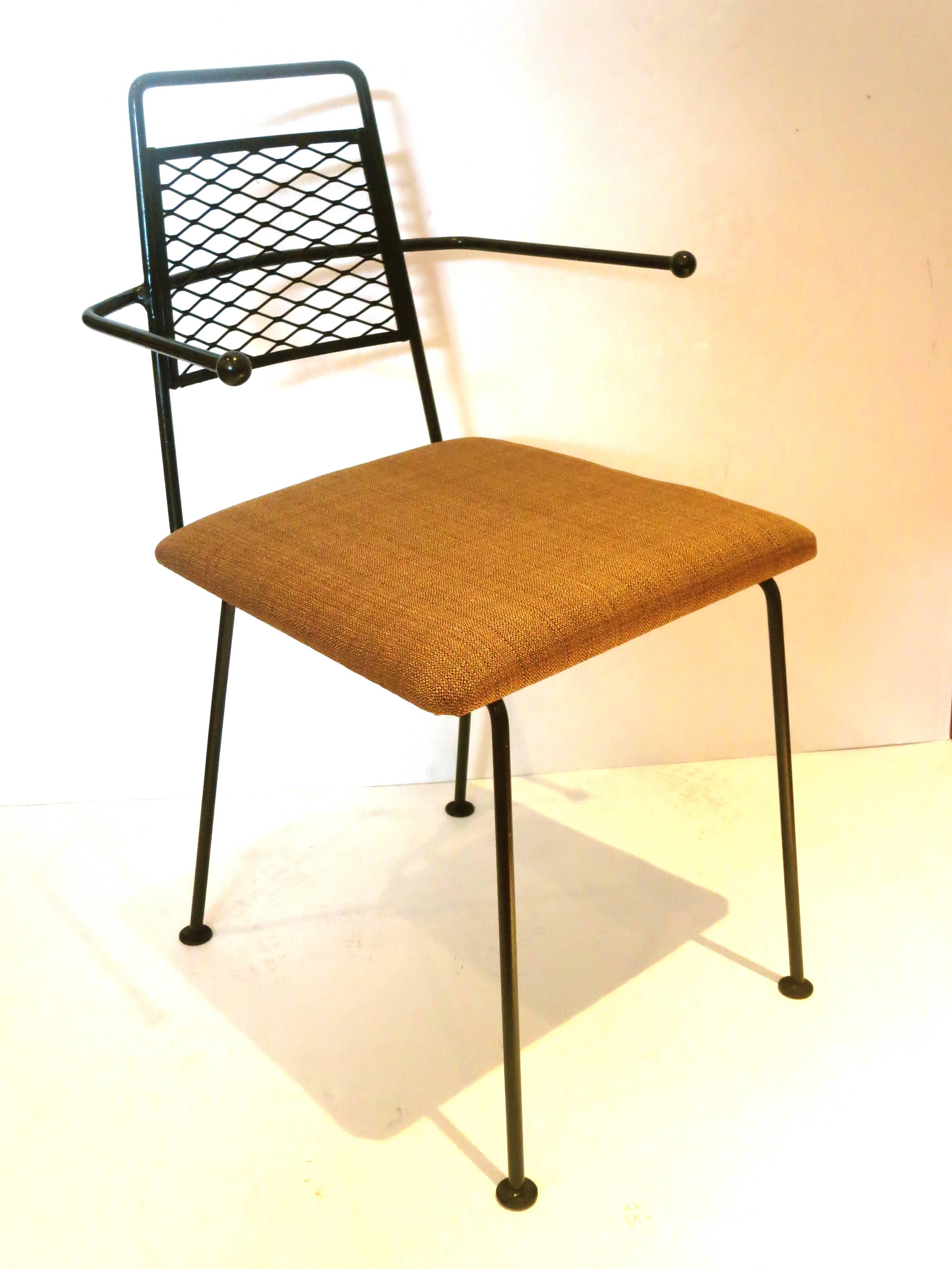 1950s American Modern Set of Four Atomic Age Wrought Iron Dining Chairs In Good Condition In San Diego, CA