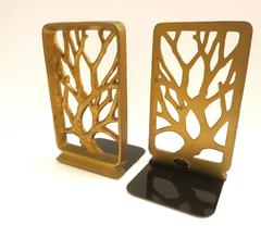 1950s Hollywood Regency Gold Guild Pair of Wood Moulded Bookends