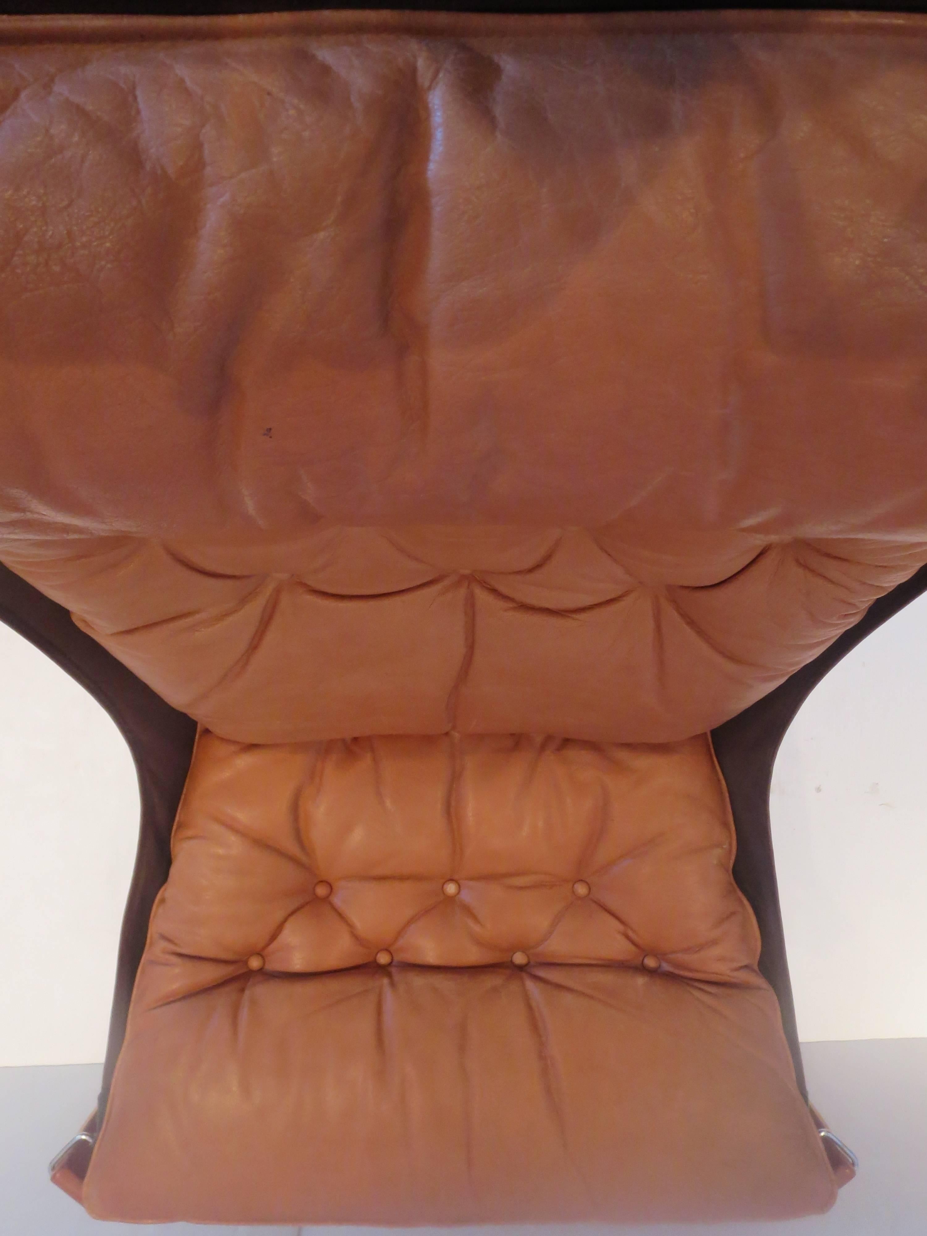 1970s Highback Lounge Falcon Chair by Sigurd Ressell in Teak and Leather In Good Condition In San Diego, CA